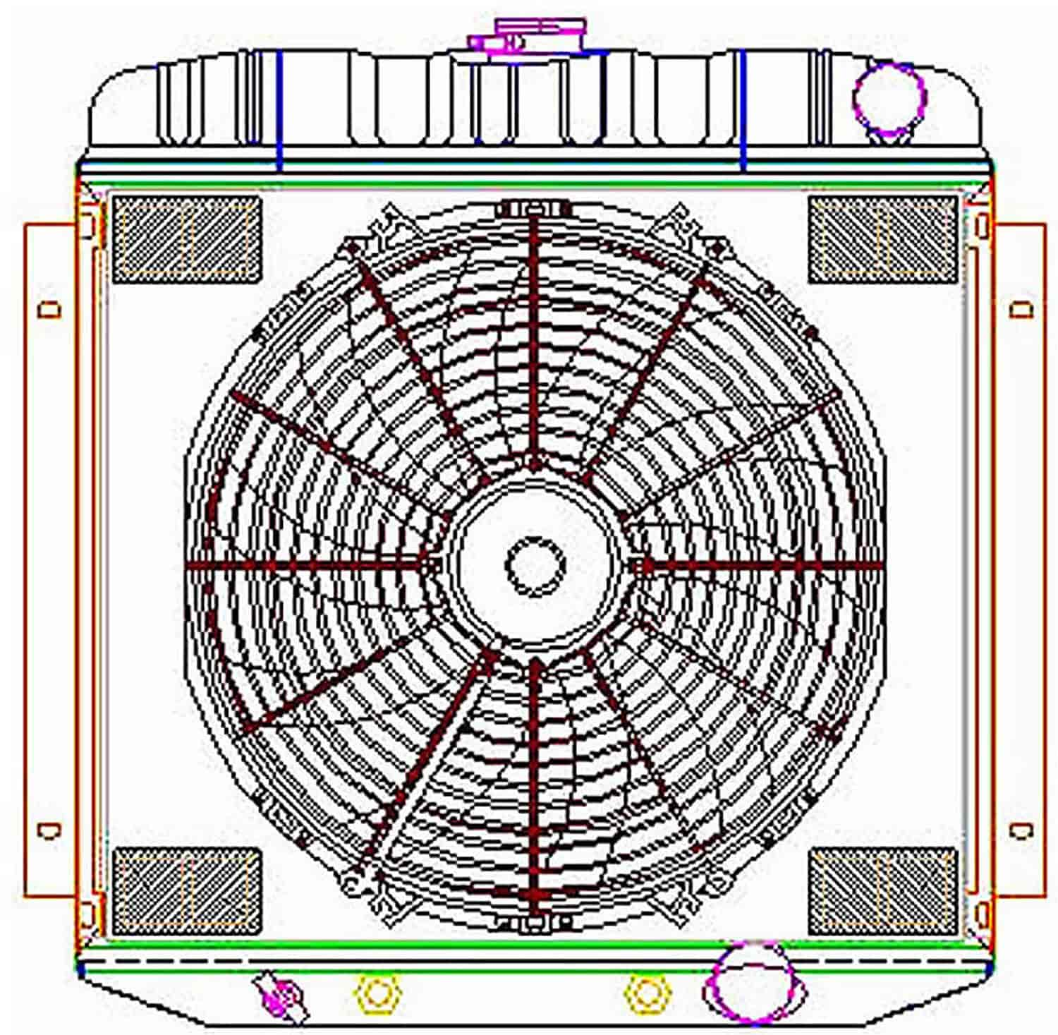 ExactFit Radiator ComboUnit for 1967-1969 Fairlane, Falcon, Torino, Galaxie, & LTD with Early Small Block