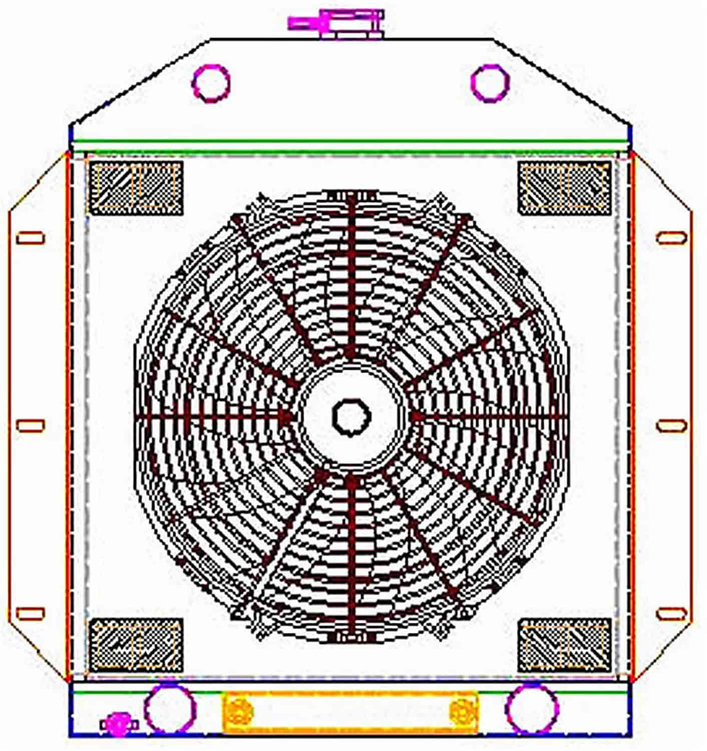 ExactFit Radiator ComboUnit for 1949-1953 Ford/Mercury Car with Late Ford Flathead V8