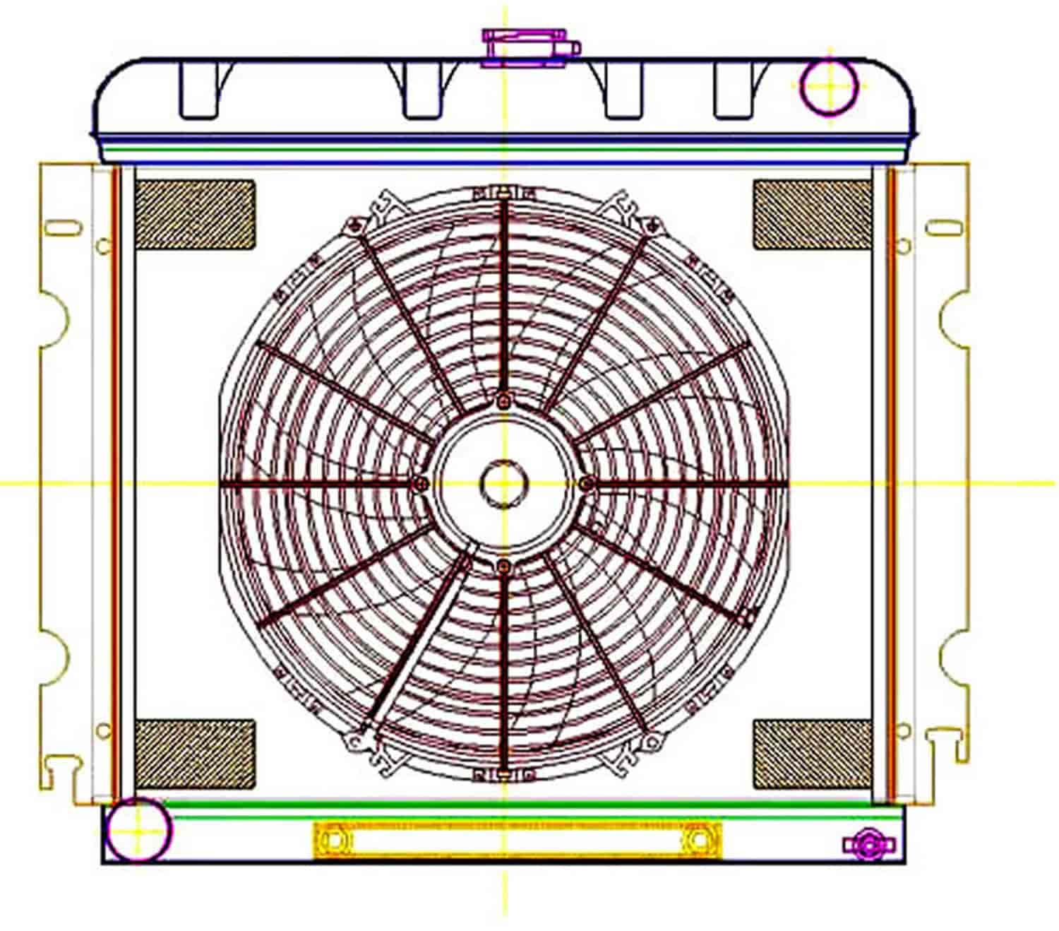 ExactFit Radiator ComboUnit for 1967-1969 Chrysler A Body Barracuda, Dart, Scamp, & Valiant with Big Block