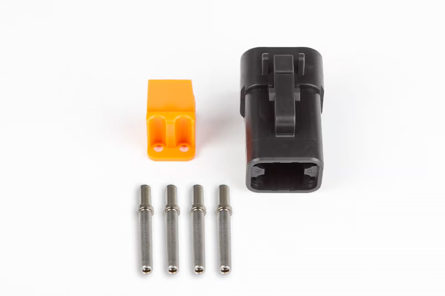HT-031201 Plug and-Pins Only, Male Deutsch DTP-06-4S, Black Connector, 25 Amp