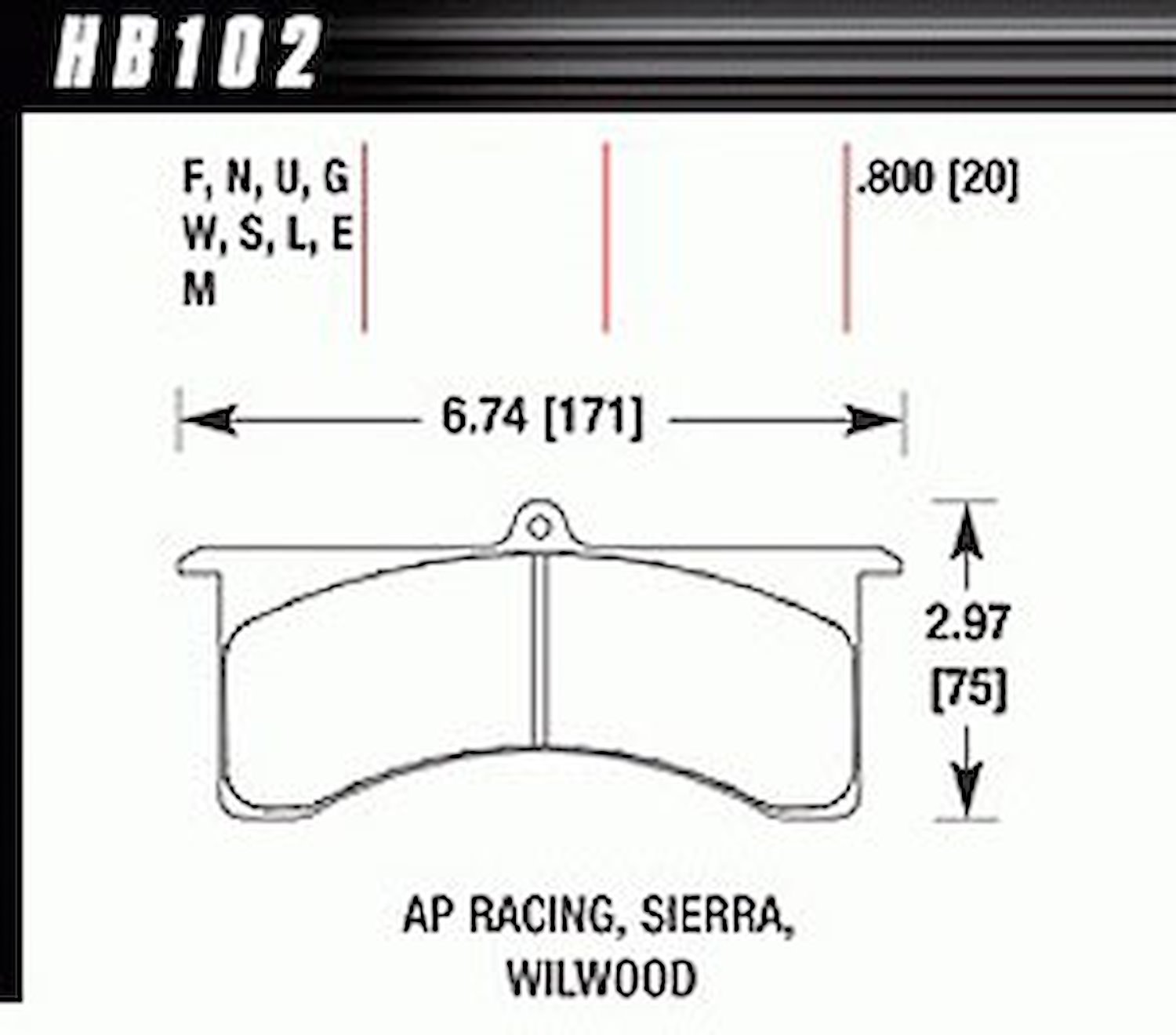 DTC-60 PADS AP Racing 6 Sierra/JFZ Wilwood