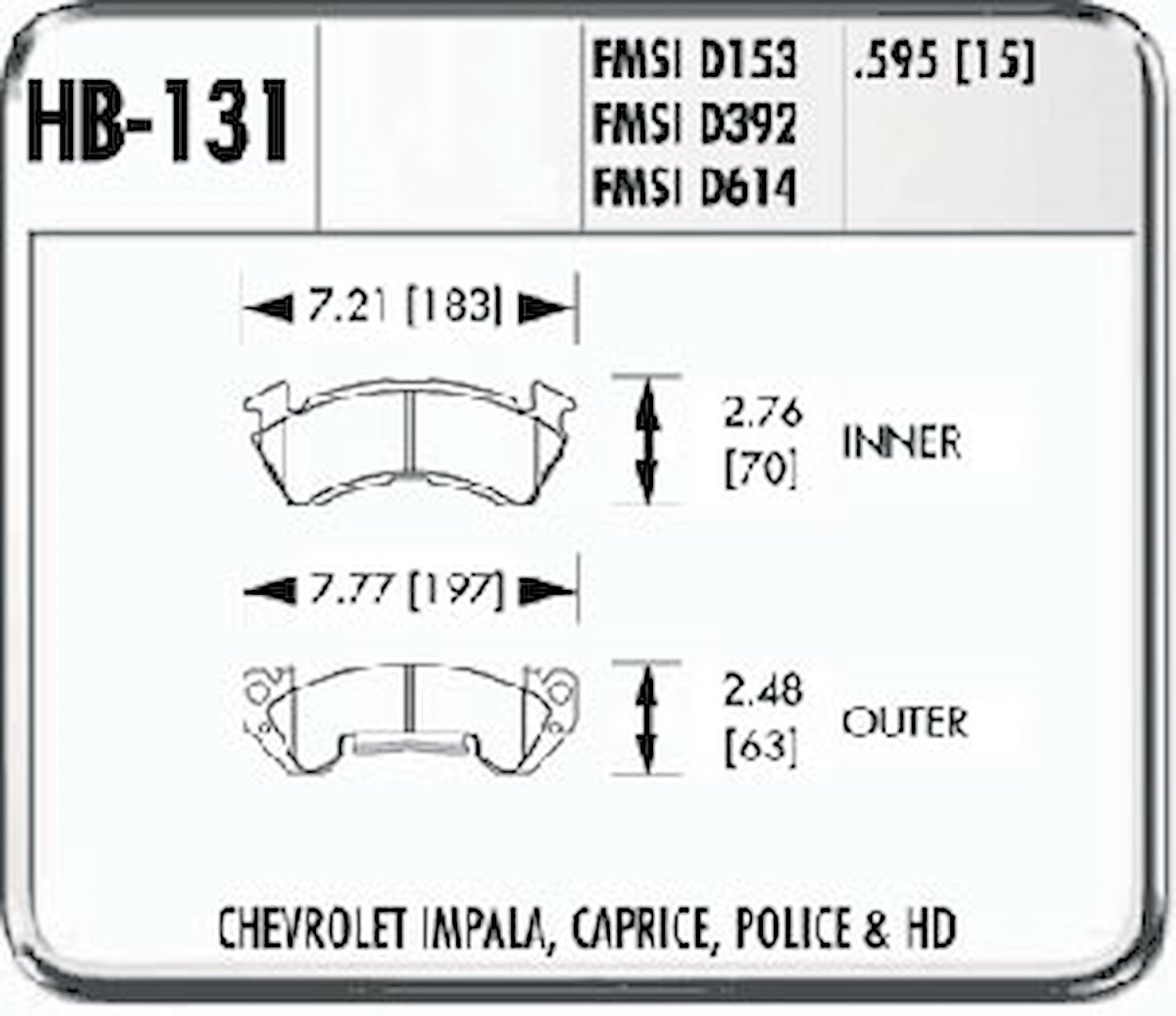HPS Performance Brake Pads 1979-87 G30 1-ton with