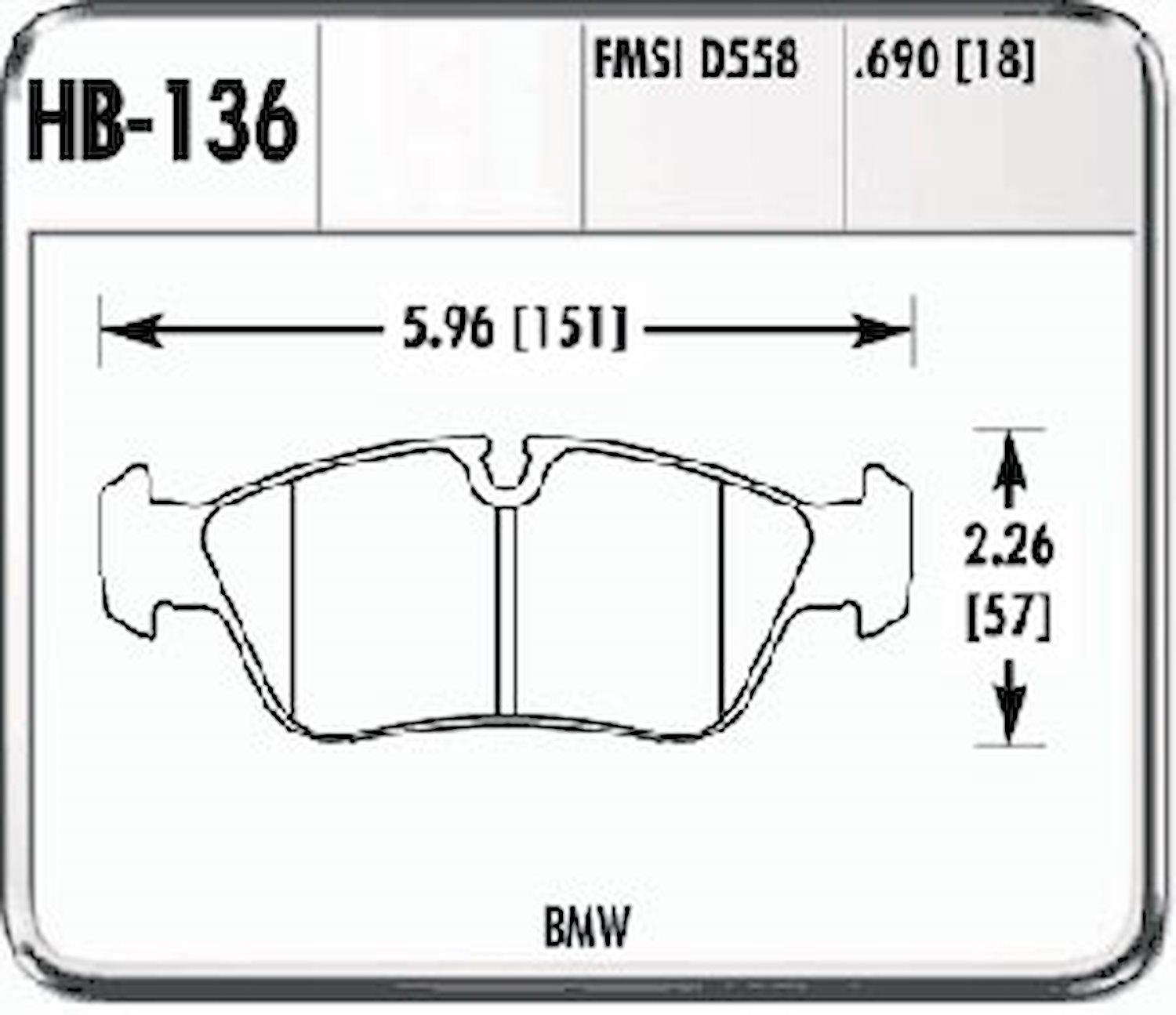 Hawk High Performance Front Brake Pads Fits: 11/91-98