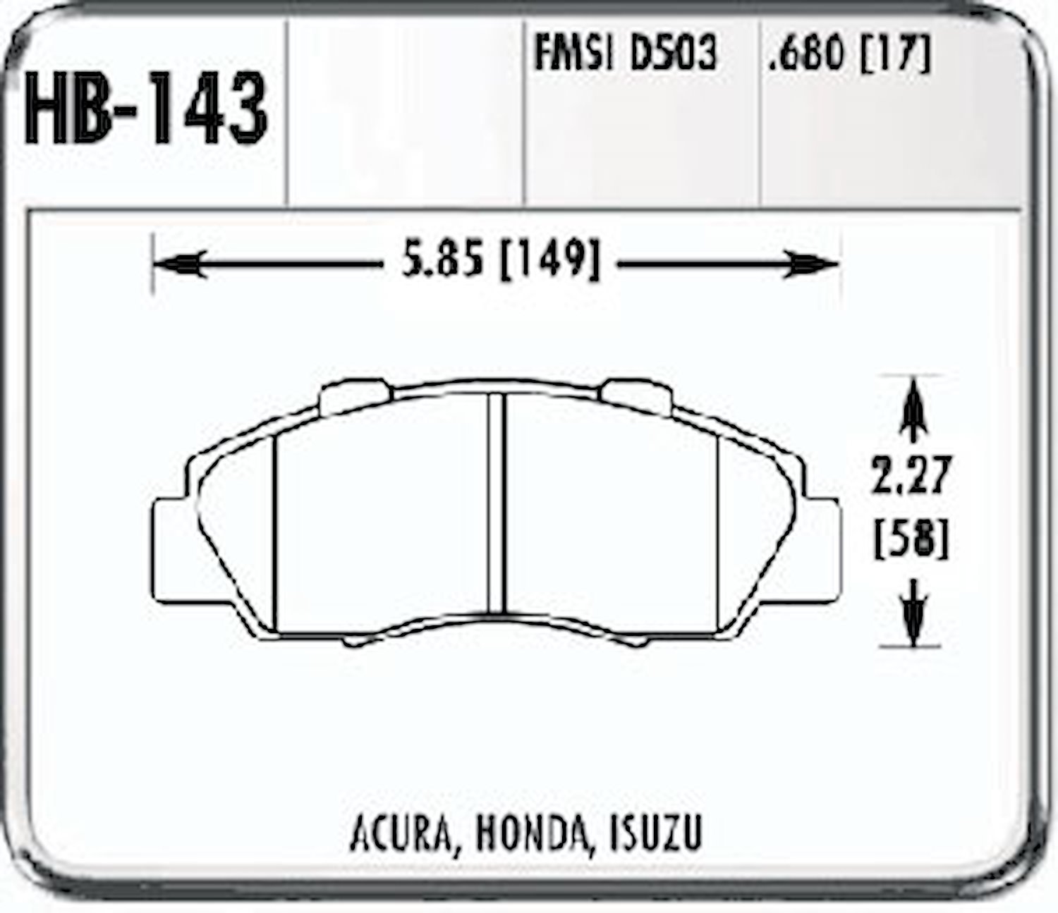 Hawk High Performance Front Brake Pads Fits various