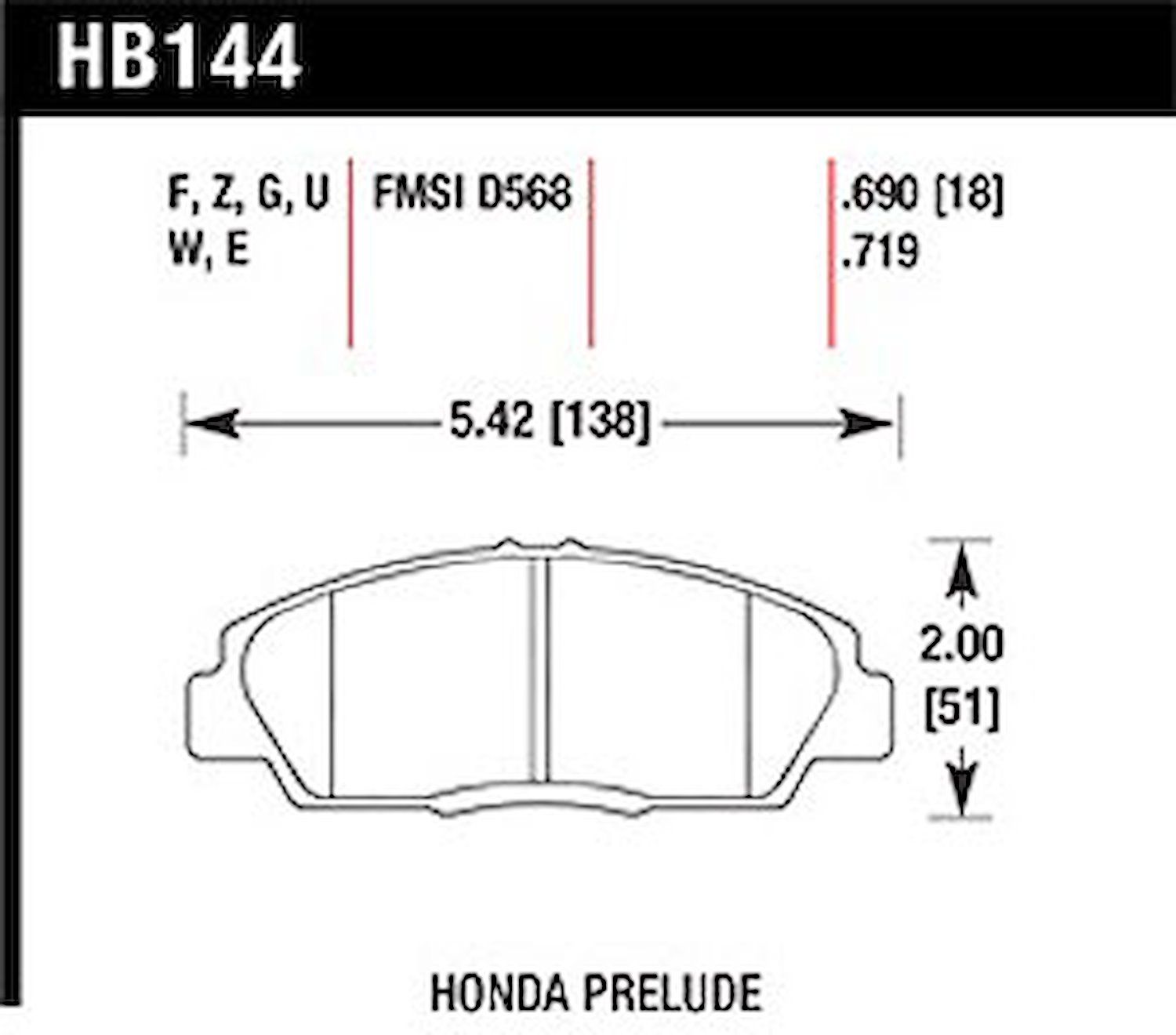 Disc Brake Pad DTC-70 w/0.719 Thickness