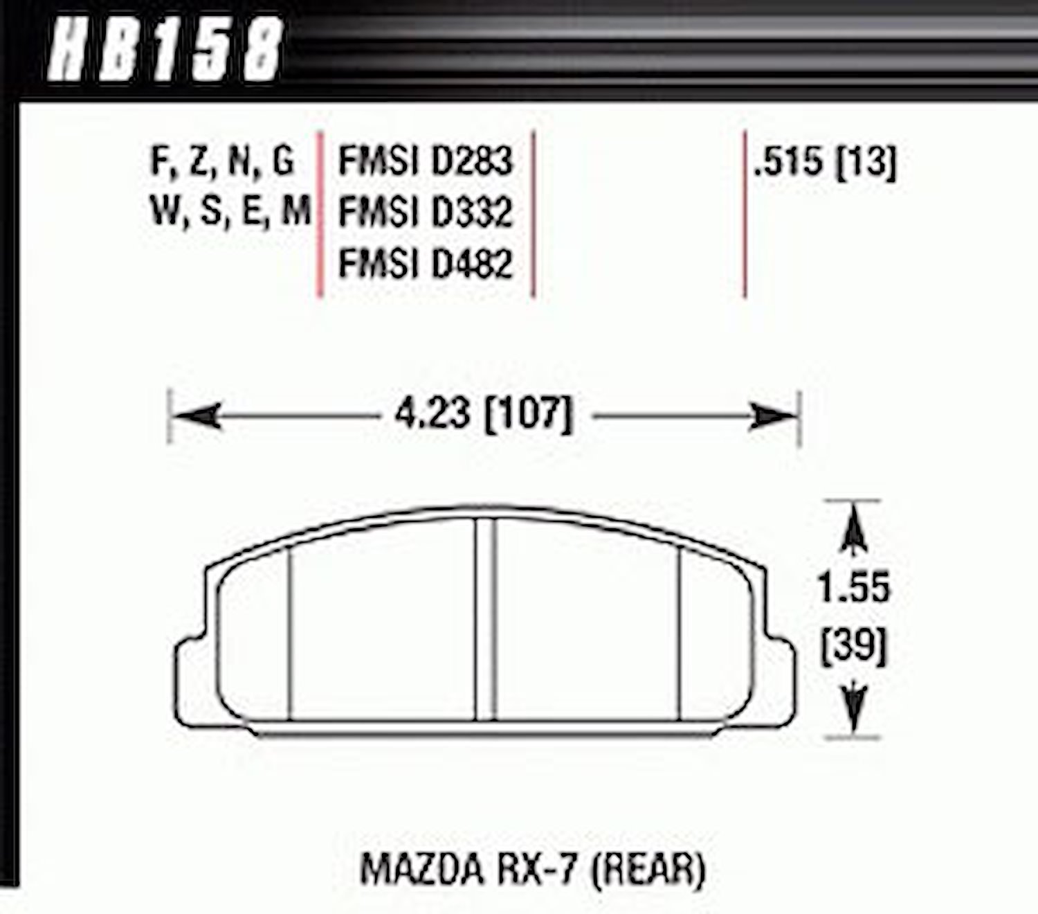 DTC-30 PADS Mazda RX-7 Rear