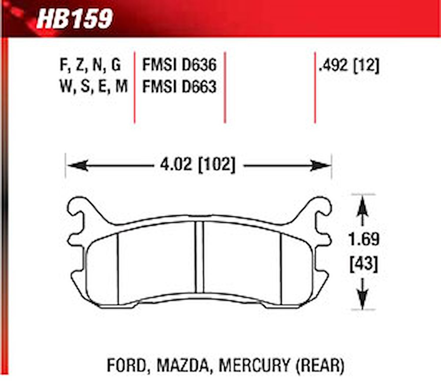 DTC-60 Disk Brake Pads Mazda Miata MX-5 1.8L