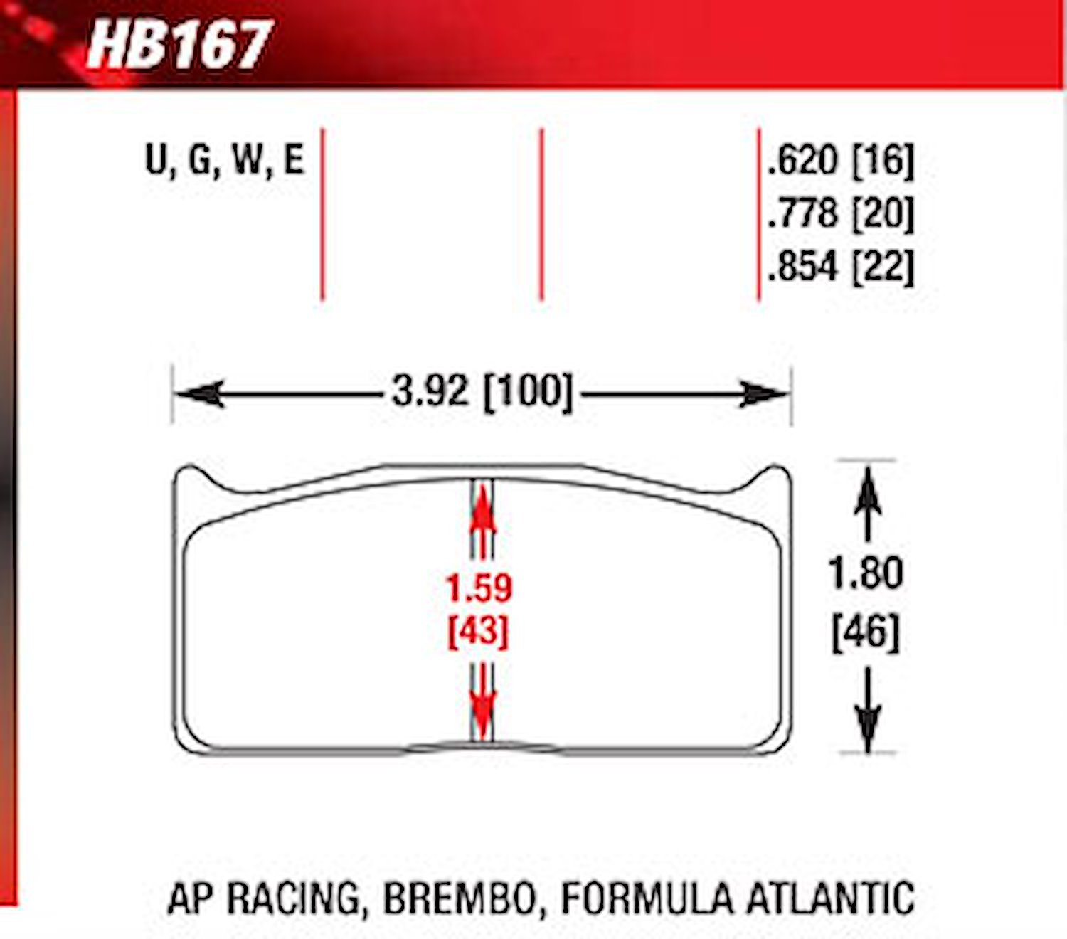 DTC-60 Disk Brake Pads AP Racing Alcon Brembo