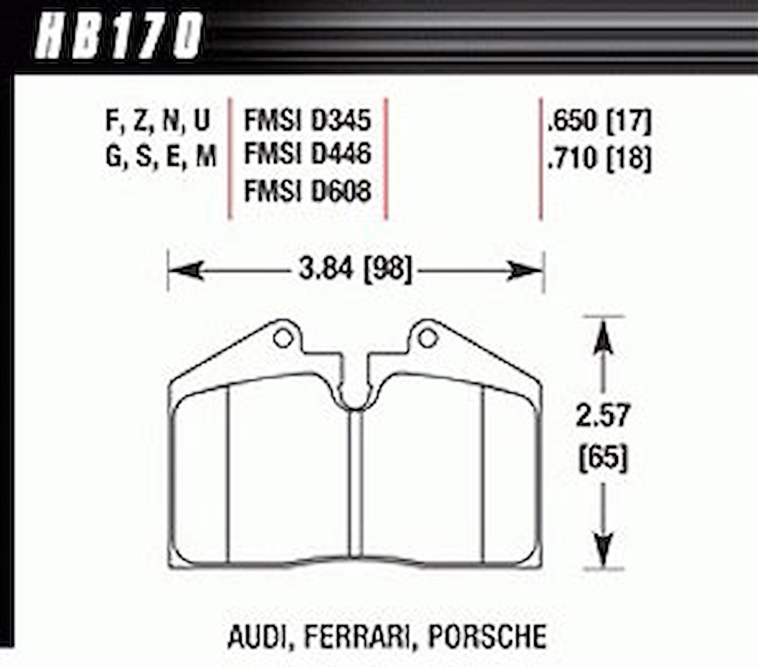 Disc Brake Pad HT-10 w/0.710 Thickness