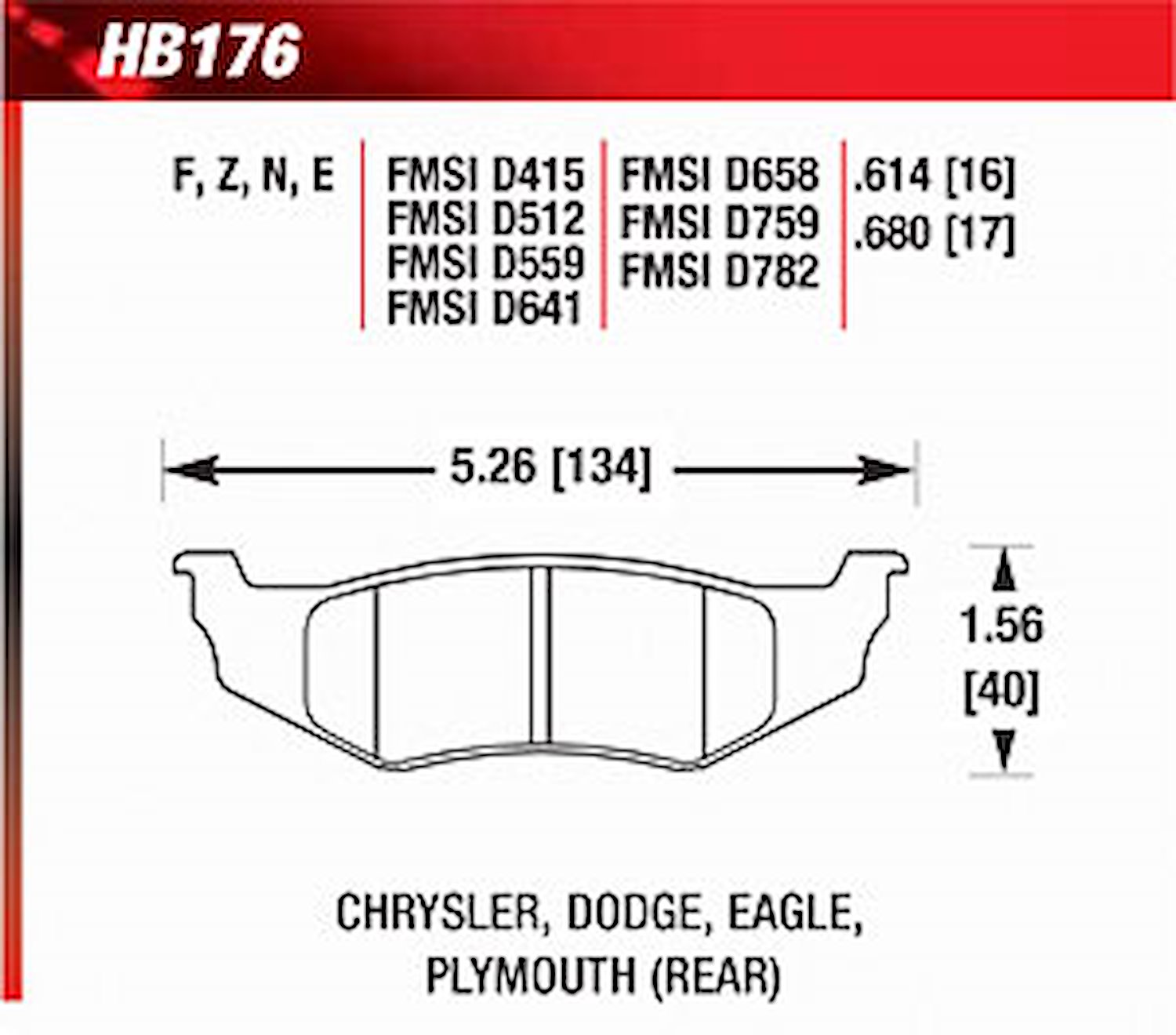 Blue 9012 Disk Brake Pads Chrysler, Dodge, Eagle, Plymouth