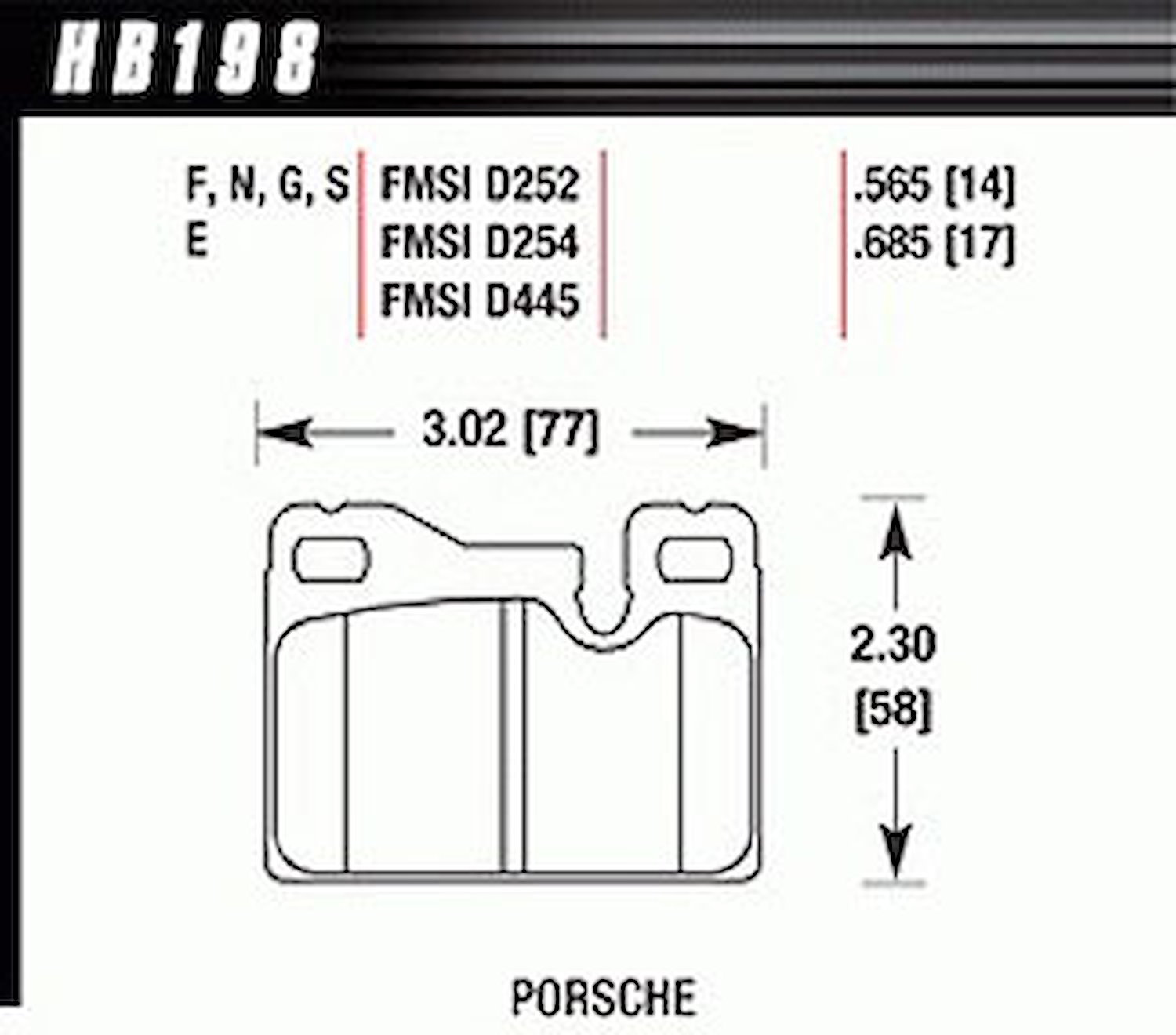 Disc Brake Pad HT-10 w/0.685 Thickness