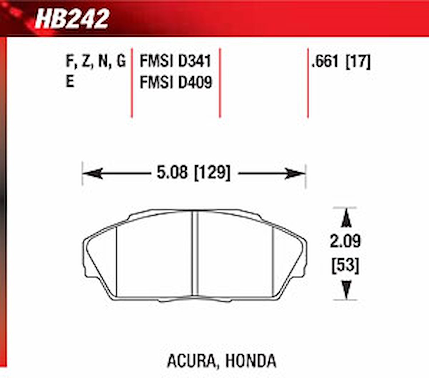 HB242G.661 DTC-60 Disc Brake Pad - JEGS