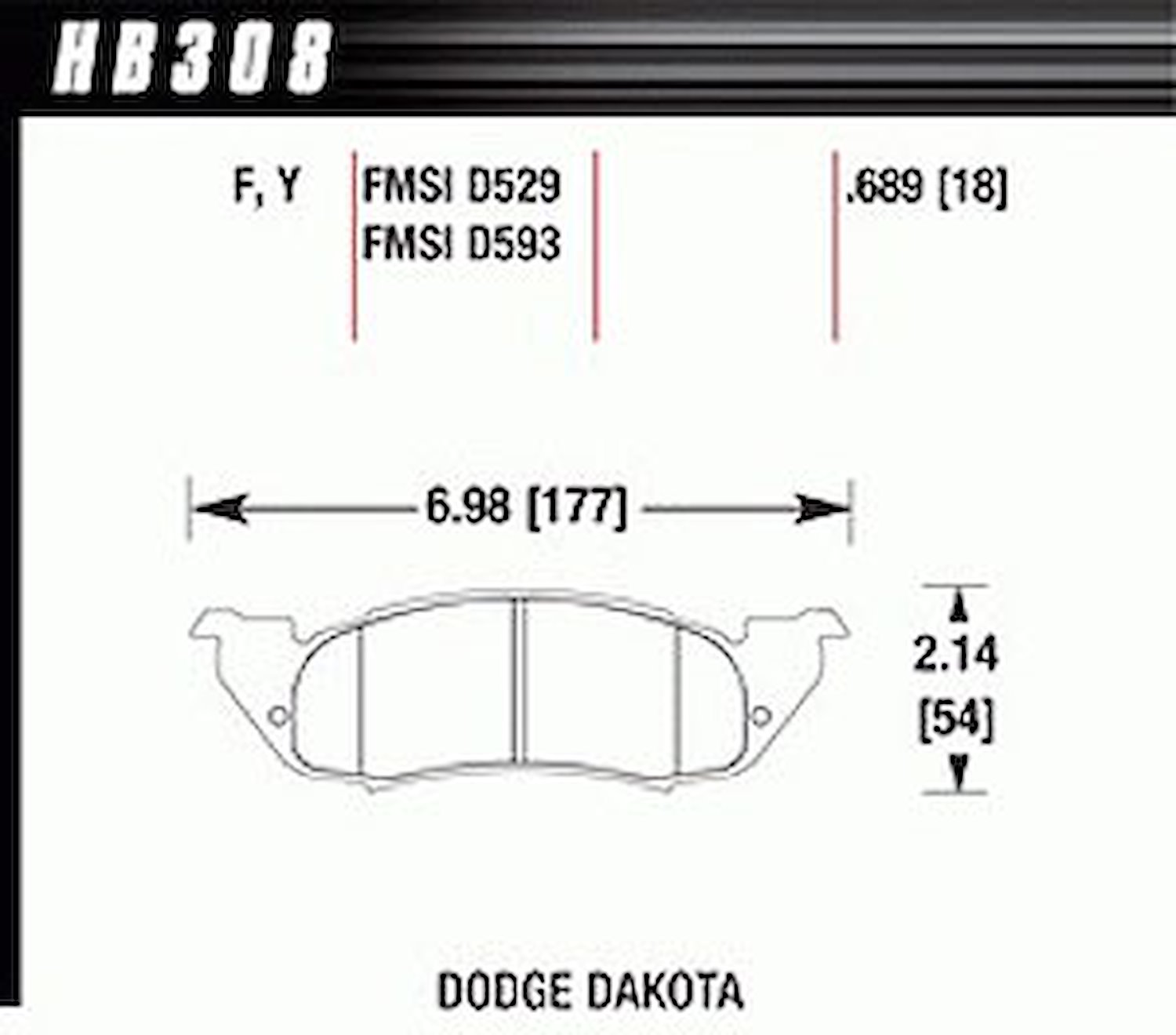 Disc Brake Pad LTS w/0.689 Thickness