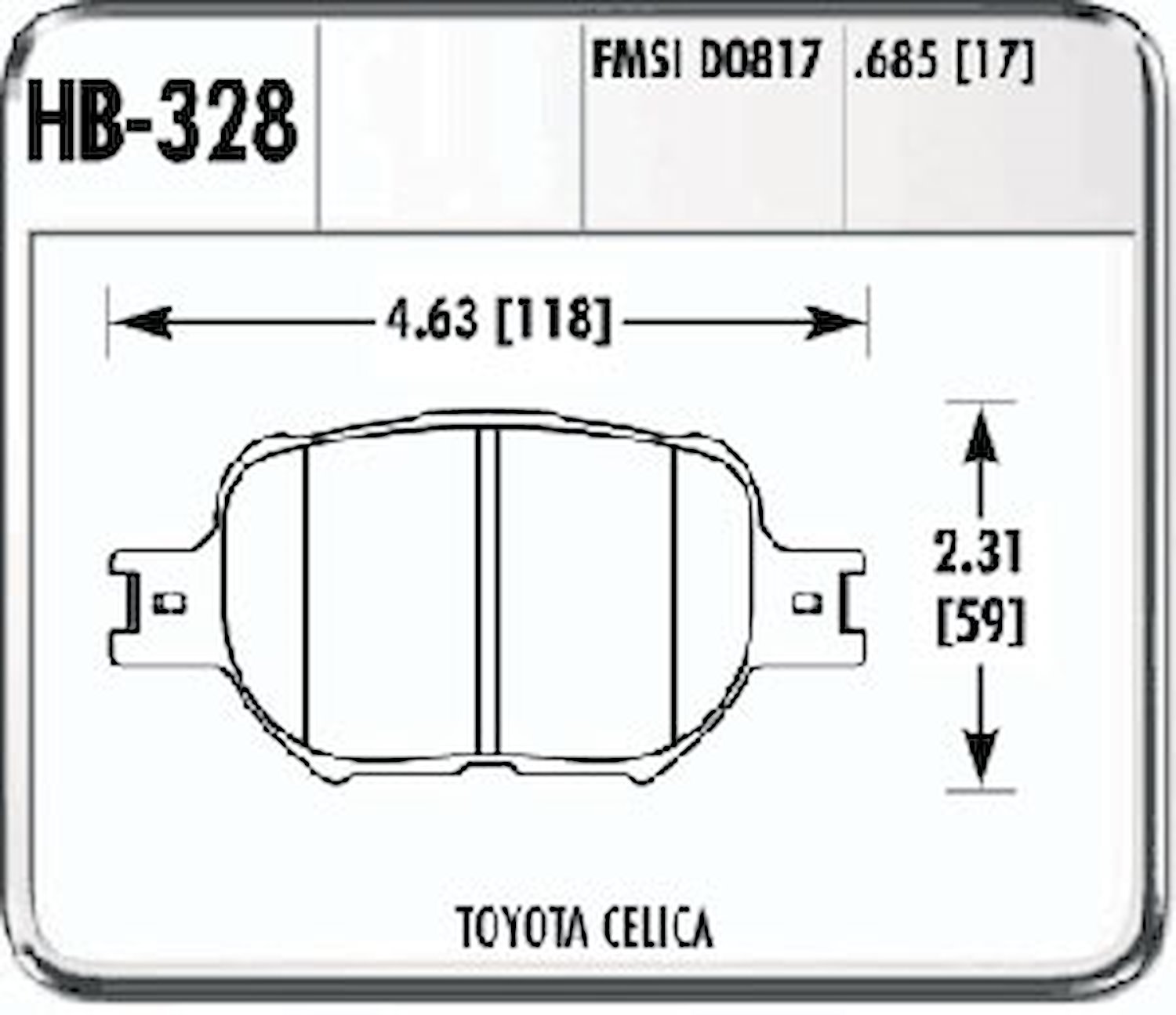 Hawk High Performance Brake Pads 2000-02 Celica, Fr