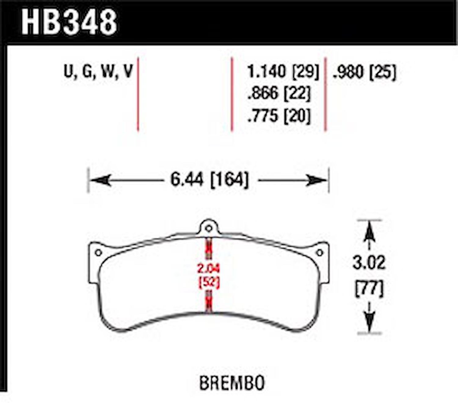 Disc Brake Pad DTC-60 w/0.866 Thickness