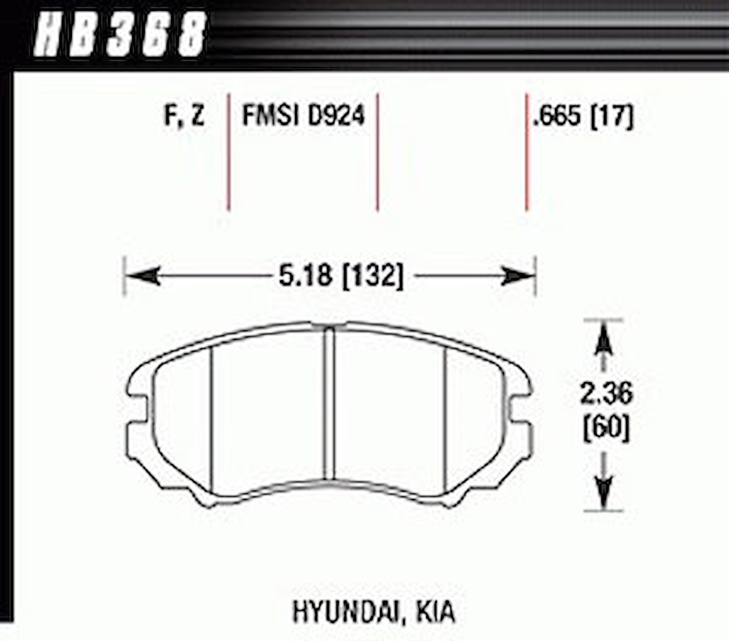 Disc Brake Pad Performance Ceramic w/0.665 Thickness