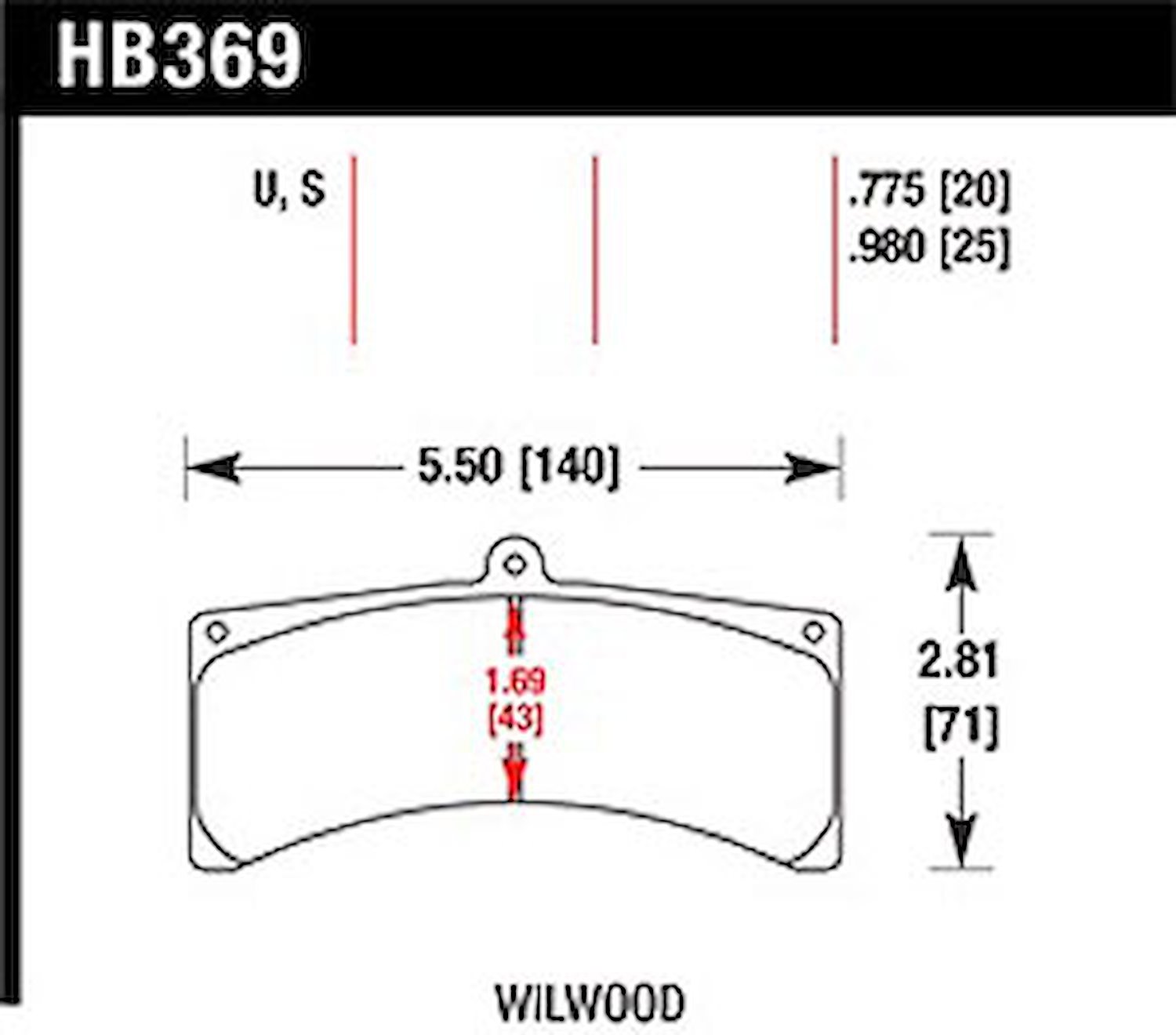 Disc Brake Pad DTC-70 w/0.980 Thickness