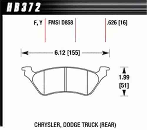 Disc Brake Pad LTS w/0.626 Thickness