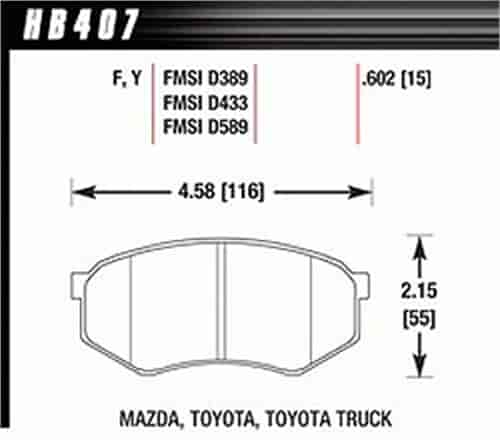 Disc Brake Pad HPS Performance Street w/0.602 Thickness