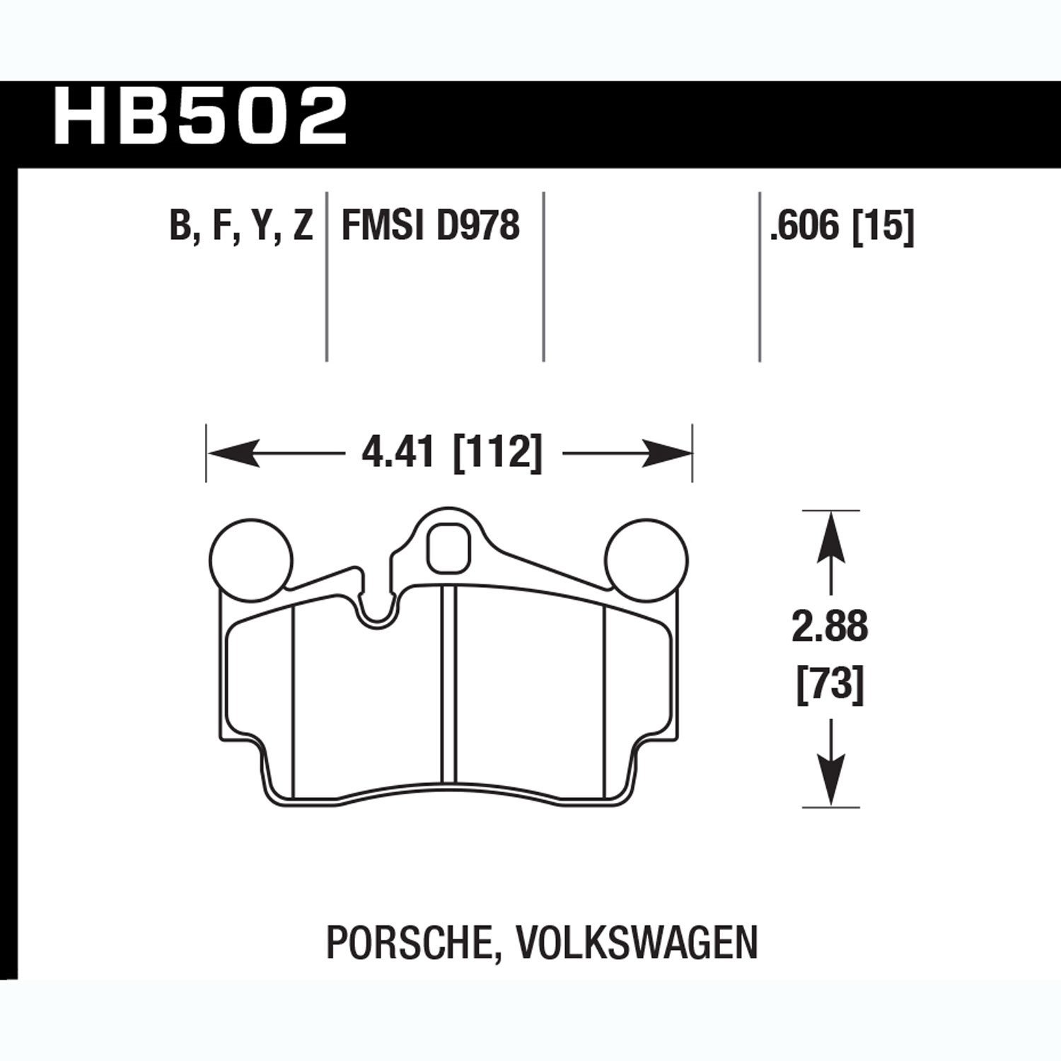 Disc Brake Pad Performance Ceramic w/0.606 Thickness