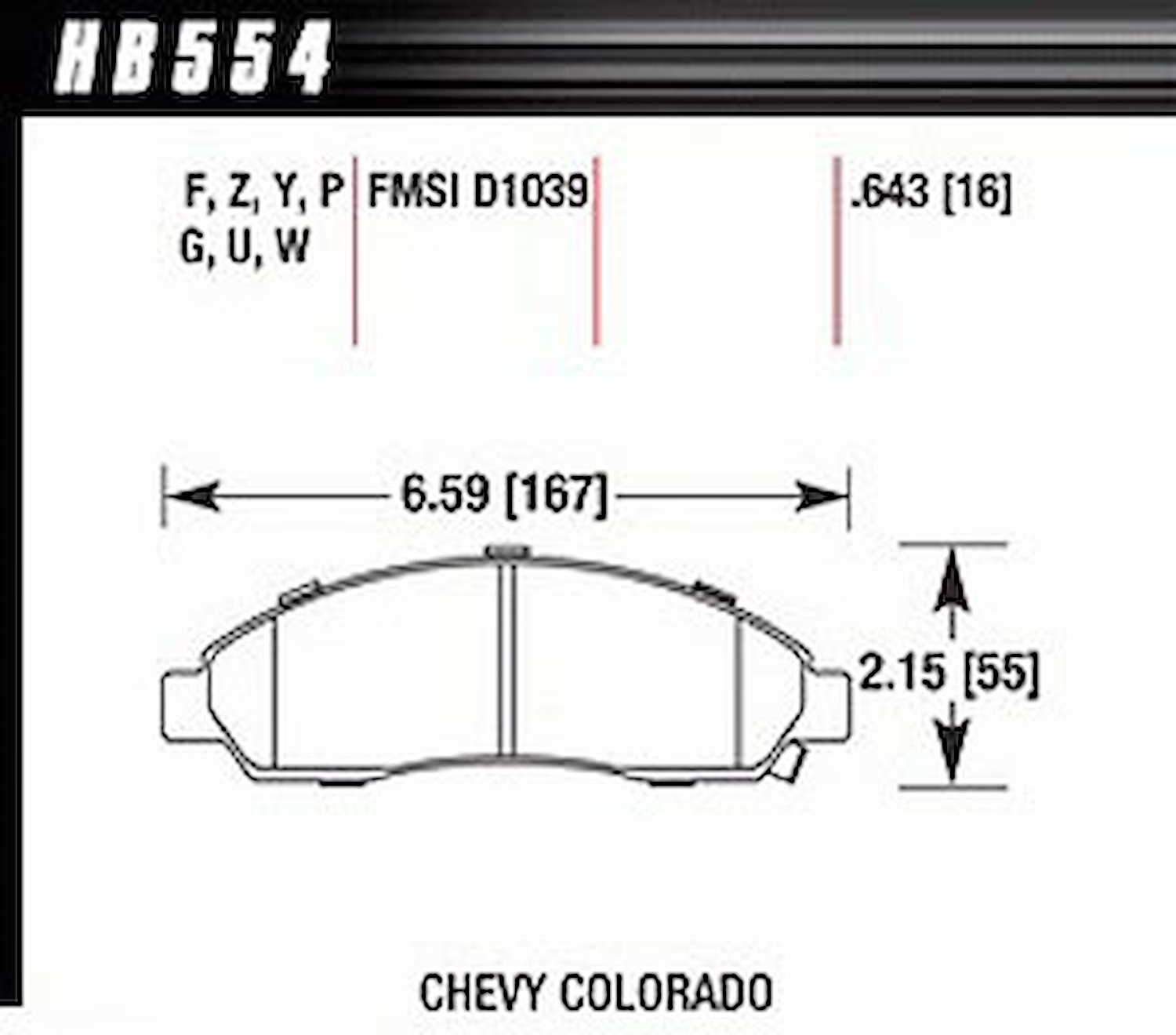 Disc Brake Pad SuperDuty w/0.643 Thickness