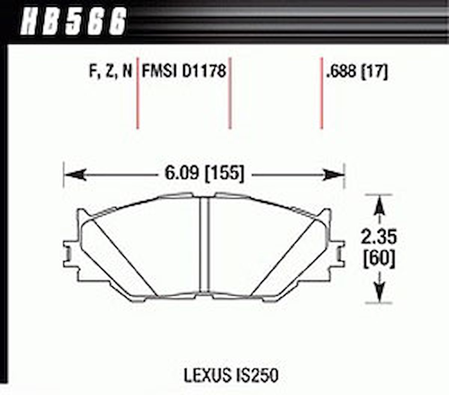 Disc Brake Pad HP Plus w/0.688 Thickness