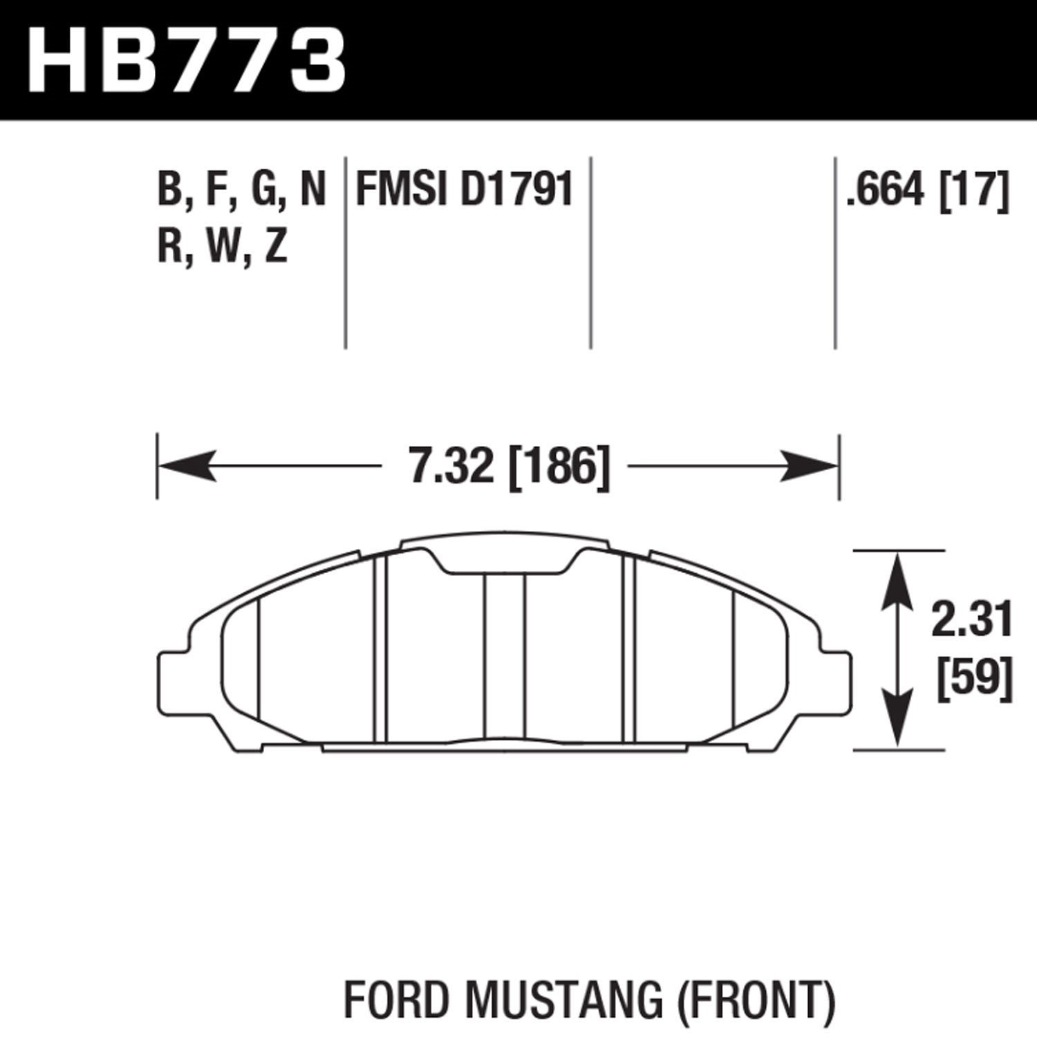 PC Front Brake Pads for 2015-2017 Ford Mustang