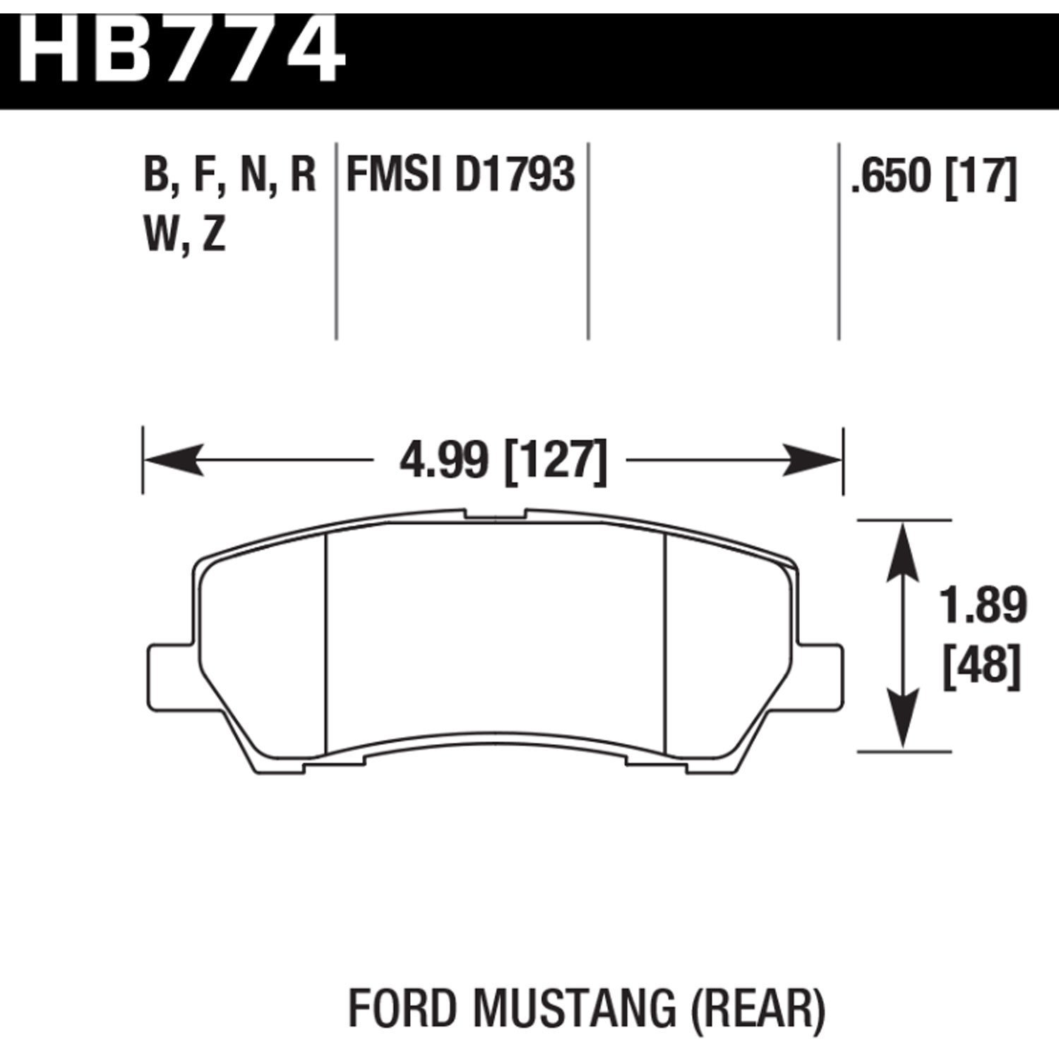 HP PLUS BRAKE PADS 2015-2017 FORD MUSTANG REAR