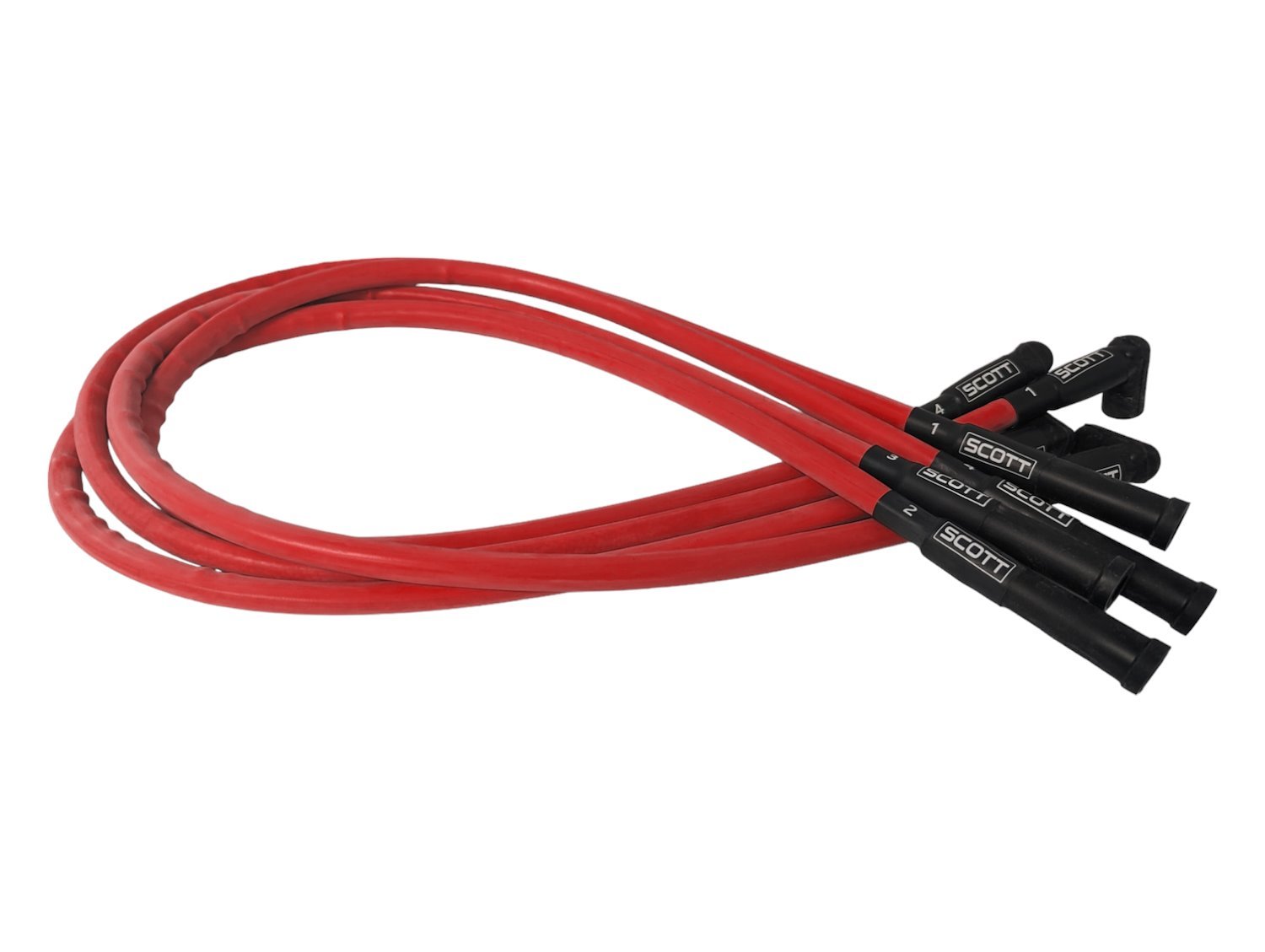 SPW300-CH-23-2 Super Mag Fiberglass-Oversleeved Spark Plug Wire Set for Ford 2.3L [Red]