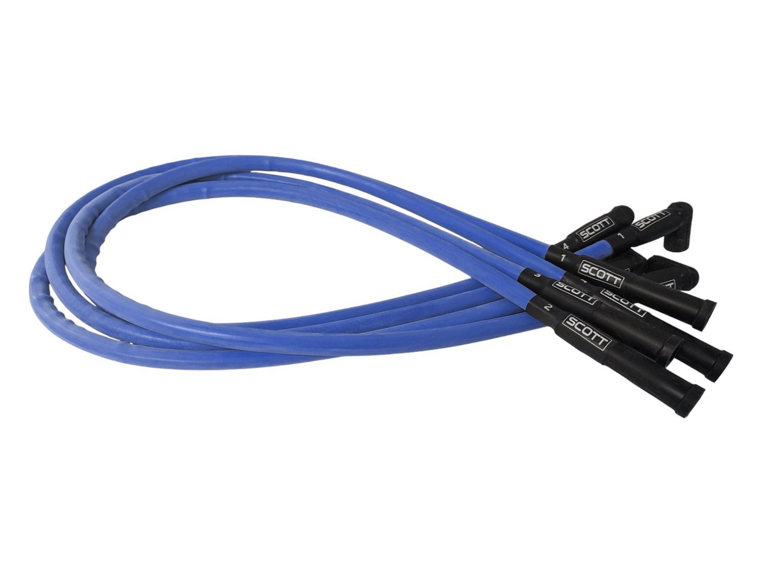 SPW300-CH-23-4 Super Mag Fiberglass-Oversleeved Spark Plug Wire Set for Ford 2.3L [Blue]