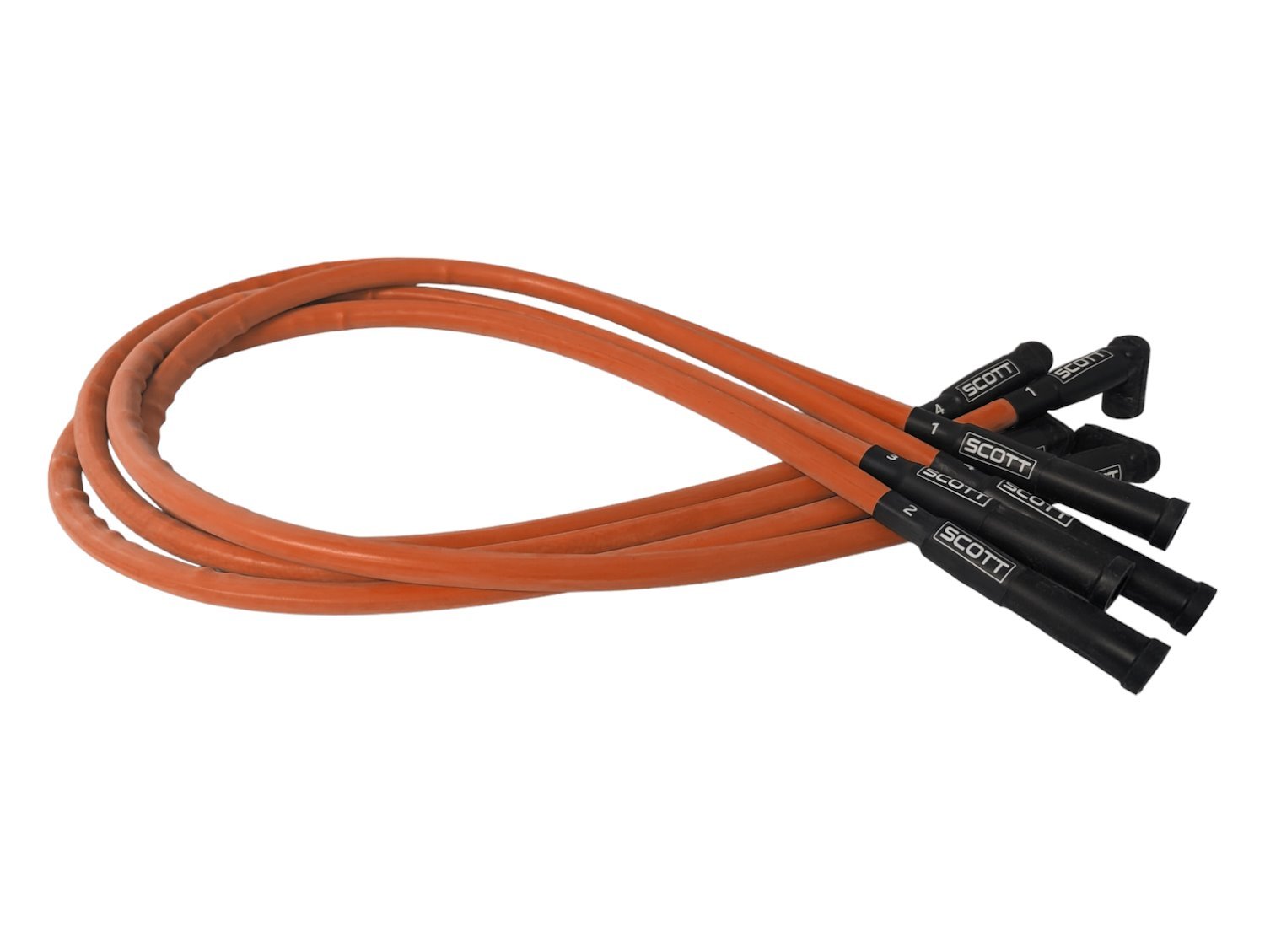 SPW300-CH-23-9 Super Mag Fiberglass-Oversleeved Spark Plug Wire Set for Ford 2.3L [Fluorescent Orange]