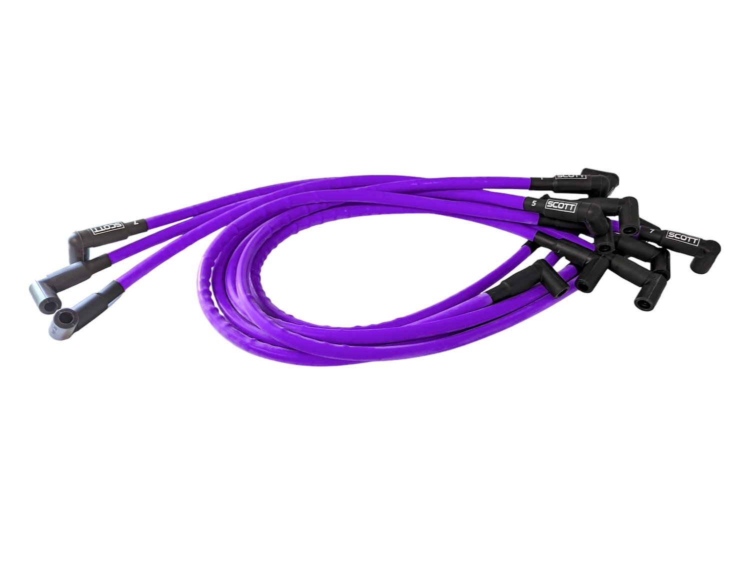 SPW300-CH-402-6 Super Mag Fiberglass-Oversleeved Spark Plug Wire Set for Small Block Chevy, Over Valve Cover [Purple]