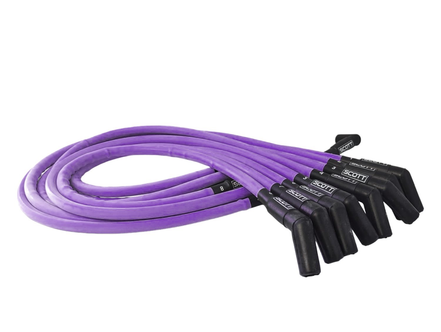 SPW300-CH-426-6 Super Mag Fiberglass-Oversleeved Spark Plug Wire Set for Small Block Ford, Over Valve Cover [Purple]