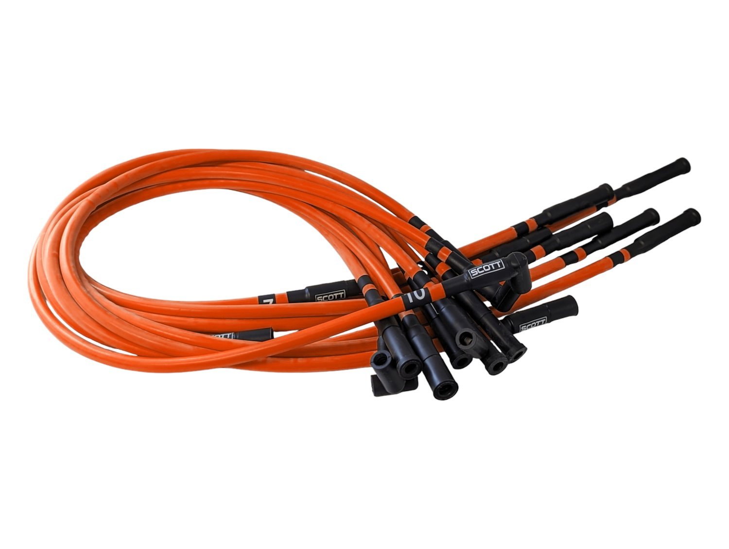 SPW300-CH-690-I-9 Super Mag Fiberglass-Oversleeved Spark Plug Wire Set for Dodge Viper Gen1 [Fluorescent Orange]