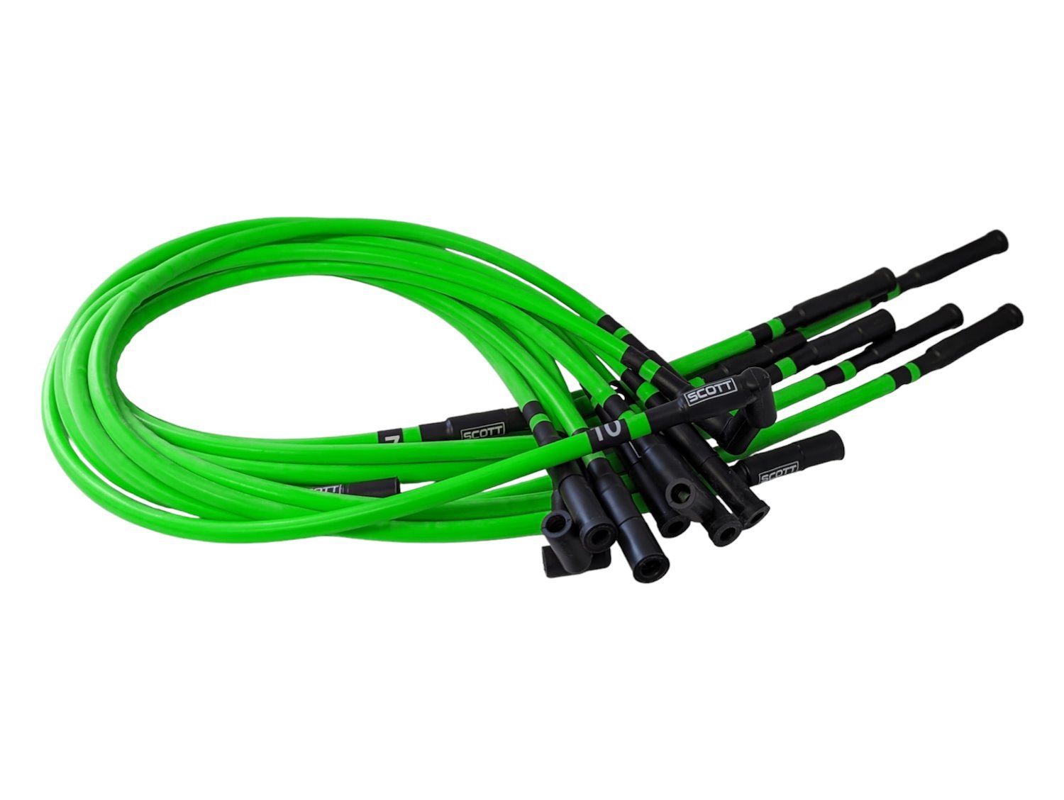 SPW300-CH-690-III-8 Super Mag Fiberglass-Oversleeved Spark Plug Wire Set for Dodge Viper Gen3 [Fluorescent Green]