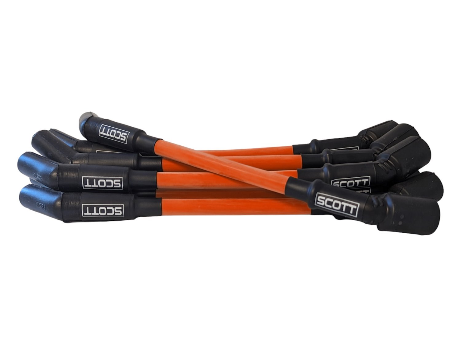SPW300-CH-LT-GEN5-9 Super Mag Fiberglass-Oversleeved Spark Plug Wire Set for GM LS/LT (Gen5) [Fluorescent Orange]