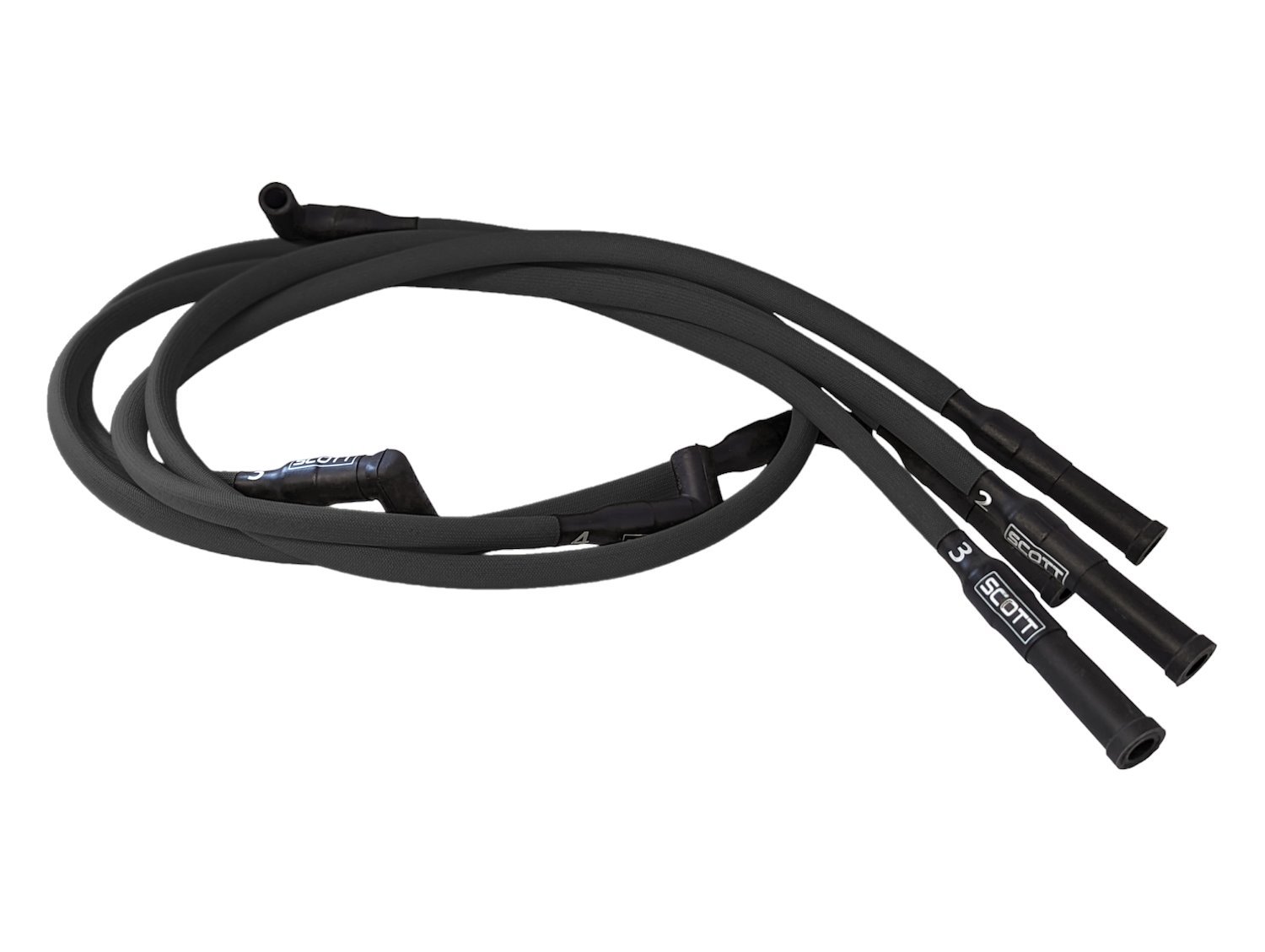 SPW300-PS-23-1 Super Mag Fiberglass-Oversleeved Spark Plug Wire Set for Ford 2.3L [Black]