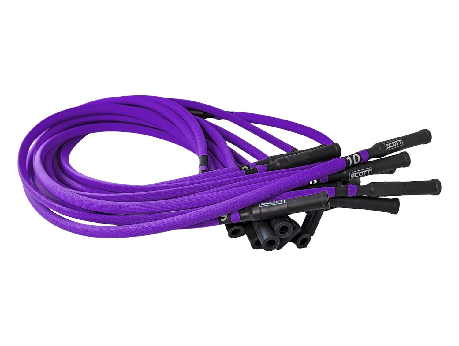 SPW300-PS-690-III-7 Super Mag Fiberglass-Oversleeved Spark Plug Wire Set for Dodge Viper (Gen3) [Purple]