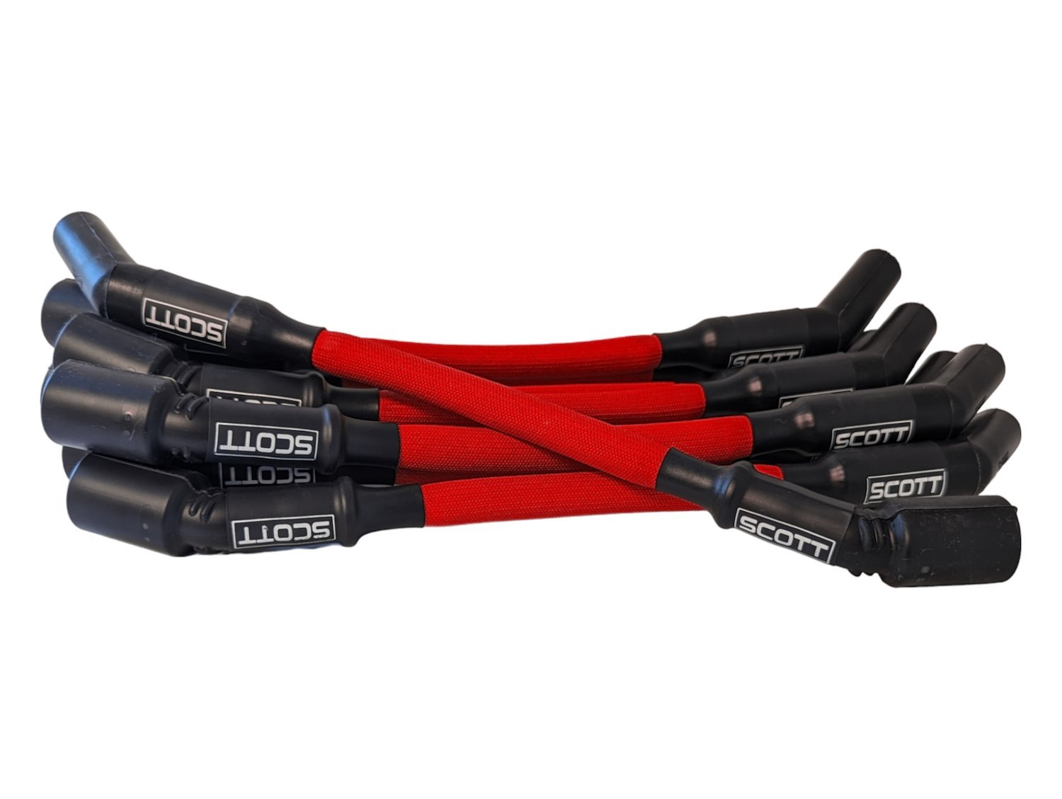 SPW300-PS-LS-T-2 Super Mag Fiberglass-Oversleeved Spark Plug Wire Set for GM LS Truck [Red]