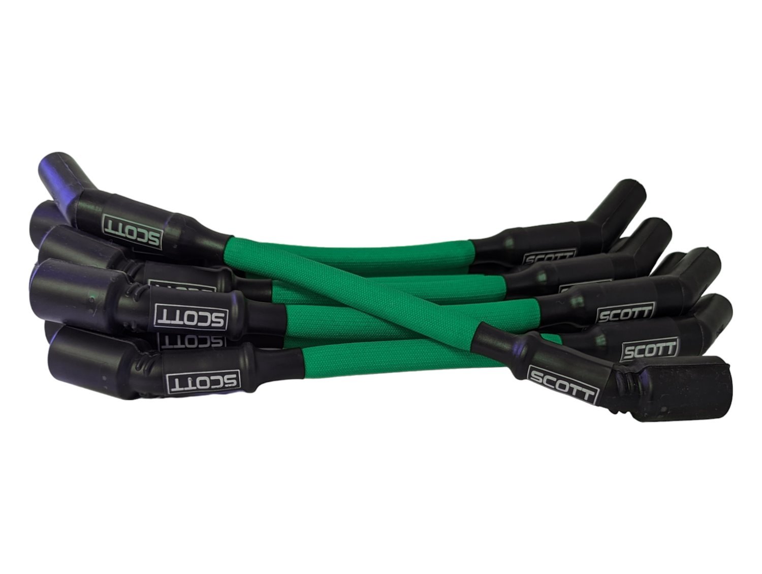 SPW300-PS-LT-GEN5-4 Super Mag Fiberglass-Oversleeved Spark Plug Wire Set for GM LS/LT (Gen5) [Green]