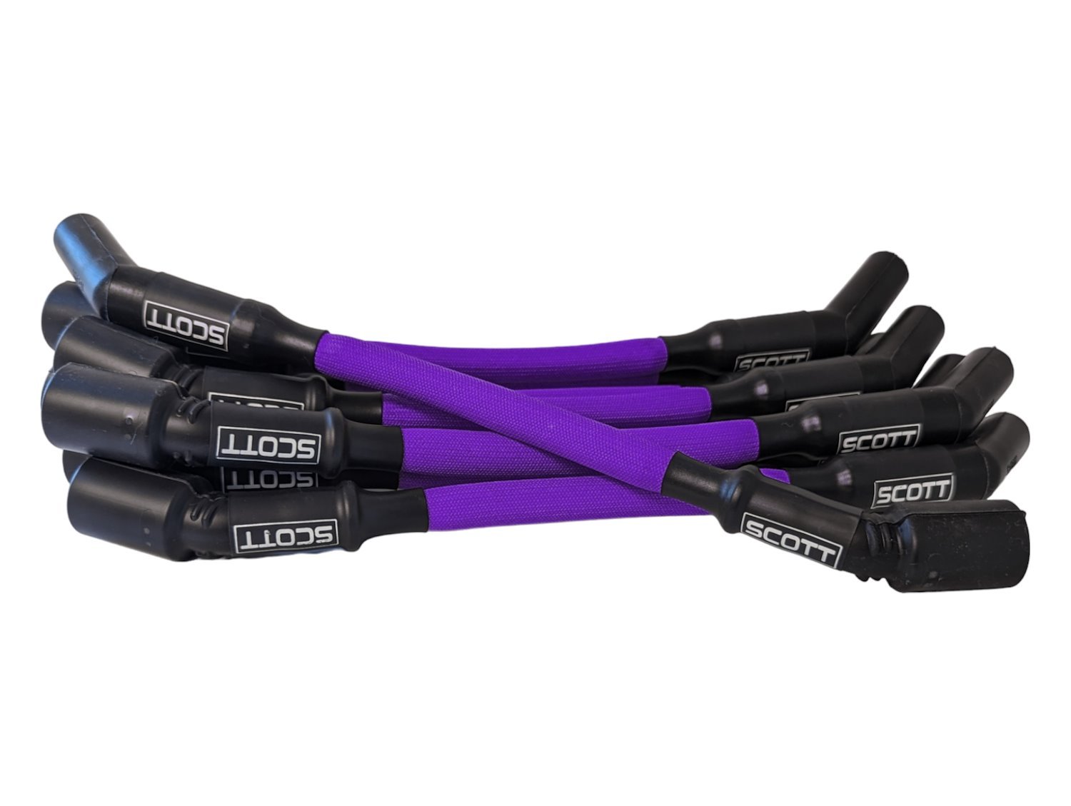 SPW300-PS-LT-GEN5-7 Super Mag Fiberglass-Oversleeved Spark Plug Wire Set for GM LS/LT (Gen5) [Purple]