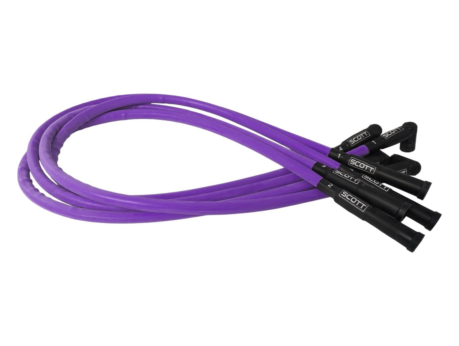 SPW-CH-23-6 High-Performance Silicone-Sleeved Spark Plug Wire Set for Ford 2.3L [Purple]