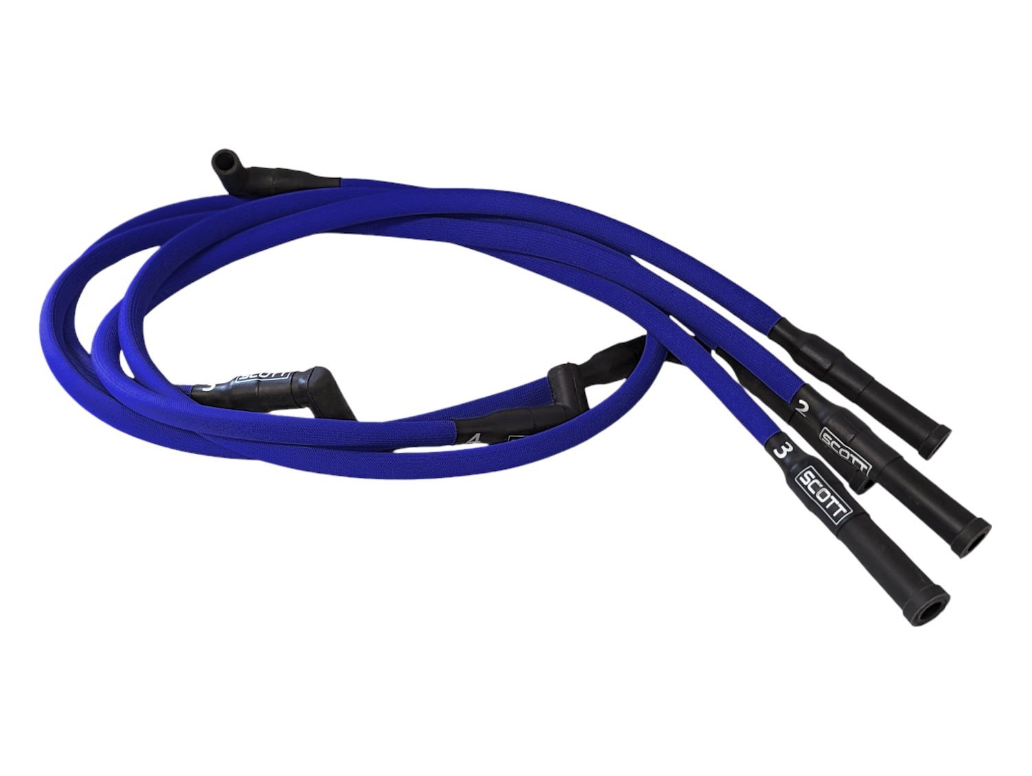 SPW-PS-23-3 High-Performance Fiberglass-Oversleeved Spark Plug Wire Set for Ford 2.3L [Blue]