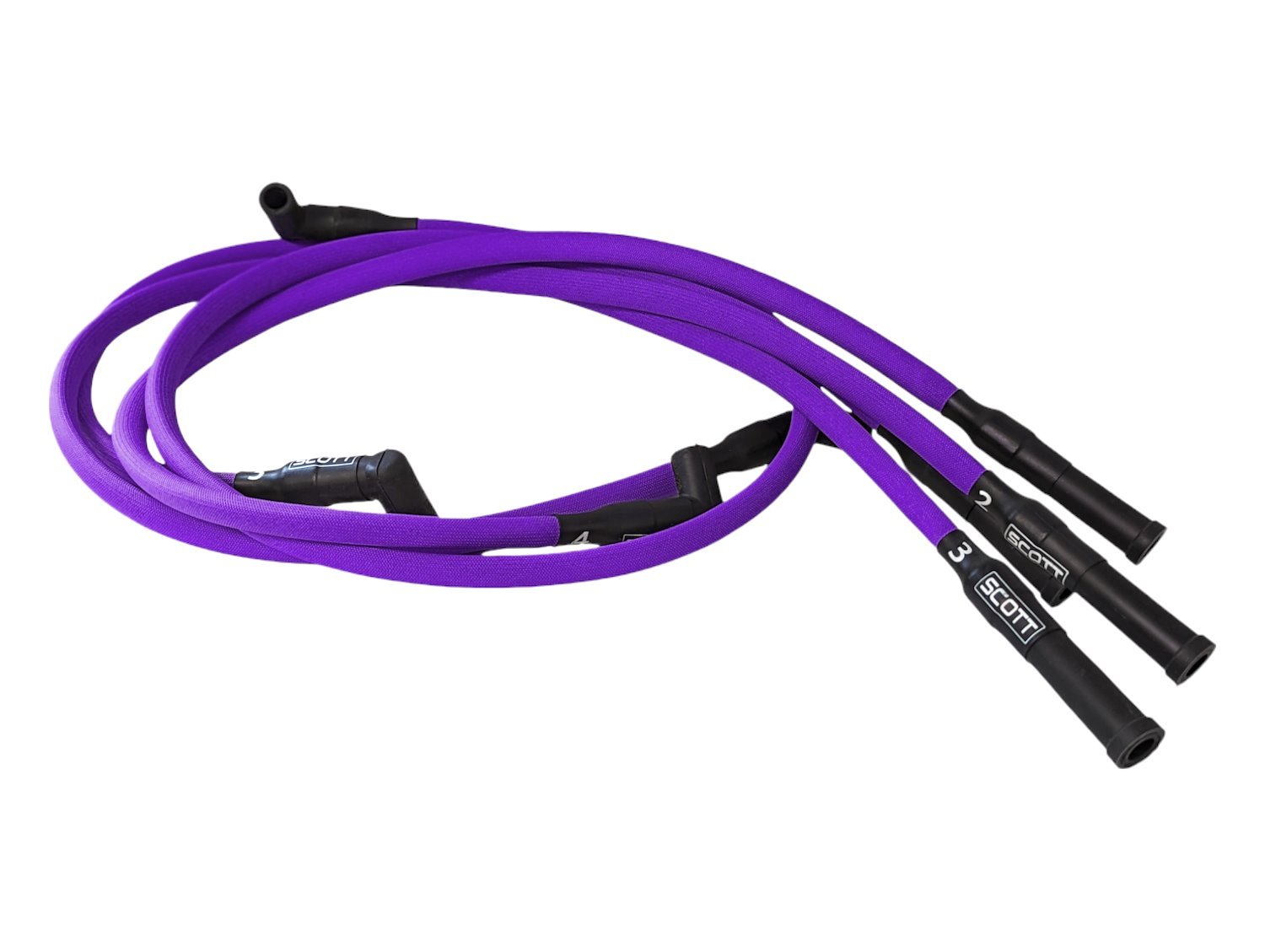 SPW-PS-23-7 High-Performance Fiberglass-Oversleeved Spark Plug Wire Set for Ford 2.3L [Purple]
