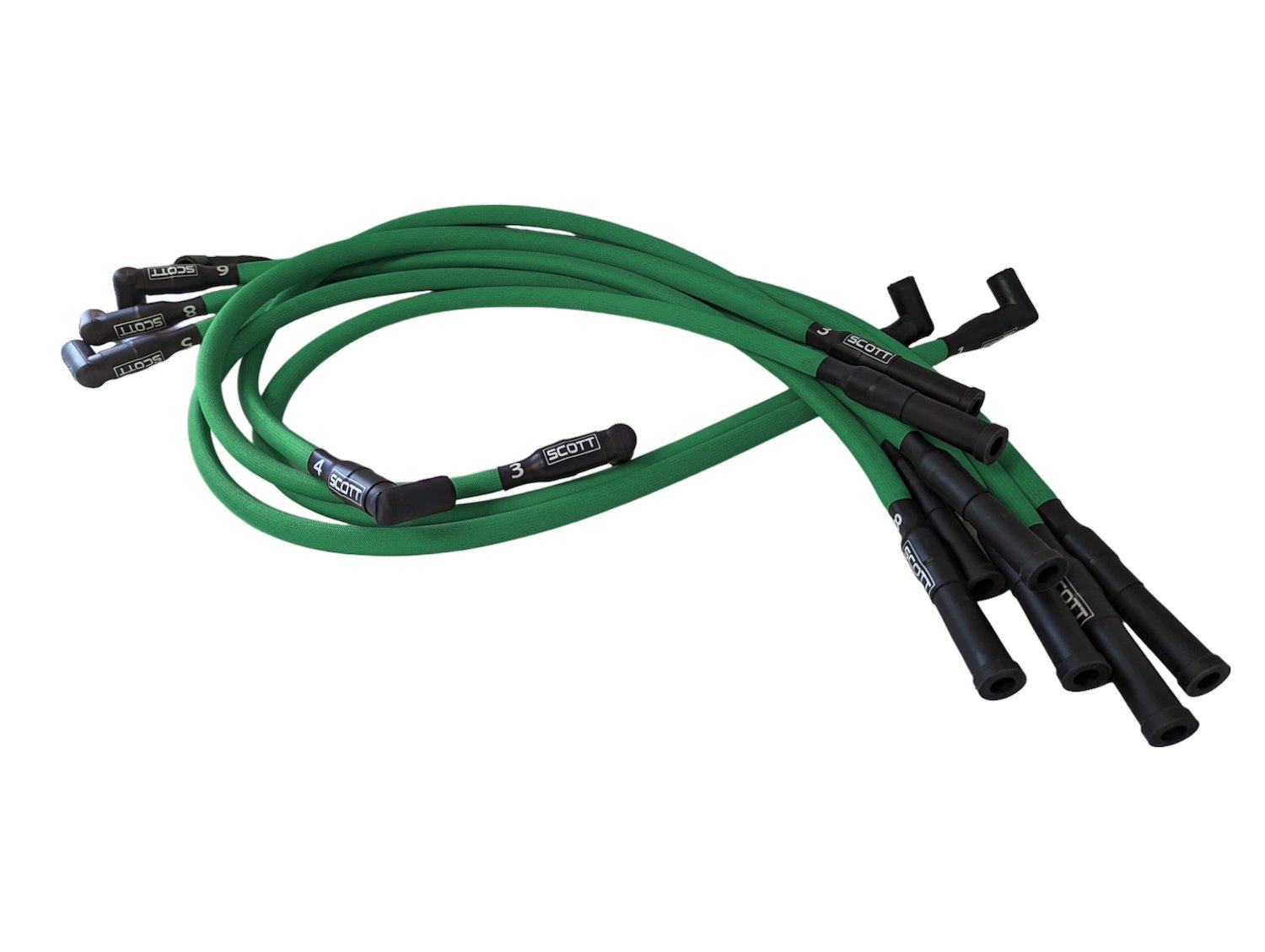SPW-PS-660-4 High-Performance Fiberglass-Oversleeved Spark Plug Wire Set for Small Block Dodge [Green]