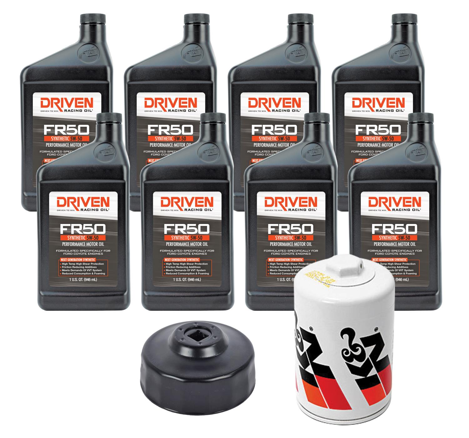FR50 5W-50 Synthetic Oil Change Kit 2011-Up Ford Mustang 5.0L Includes