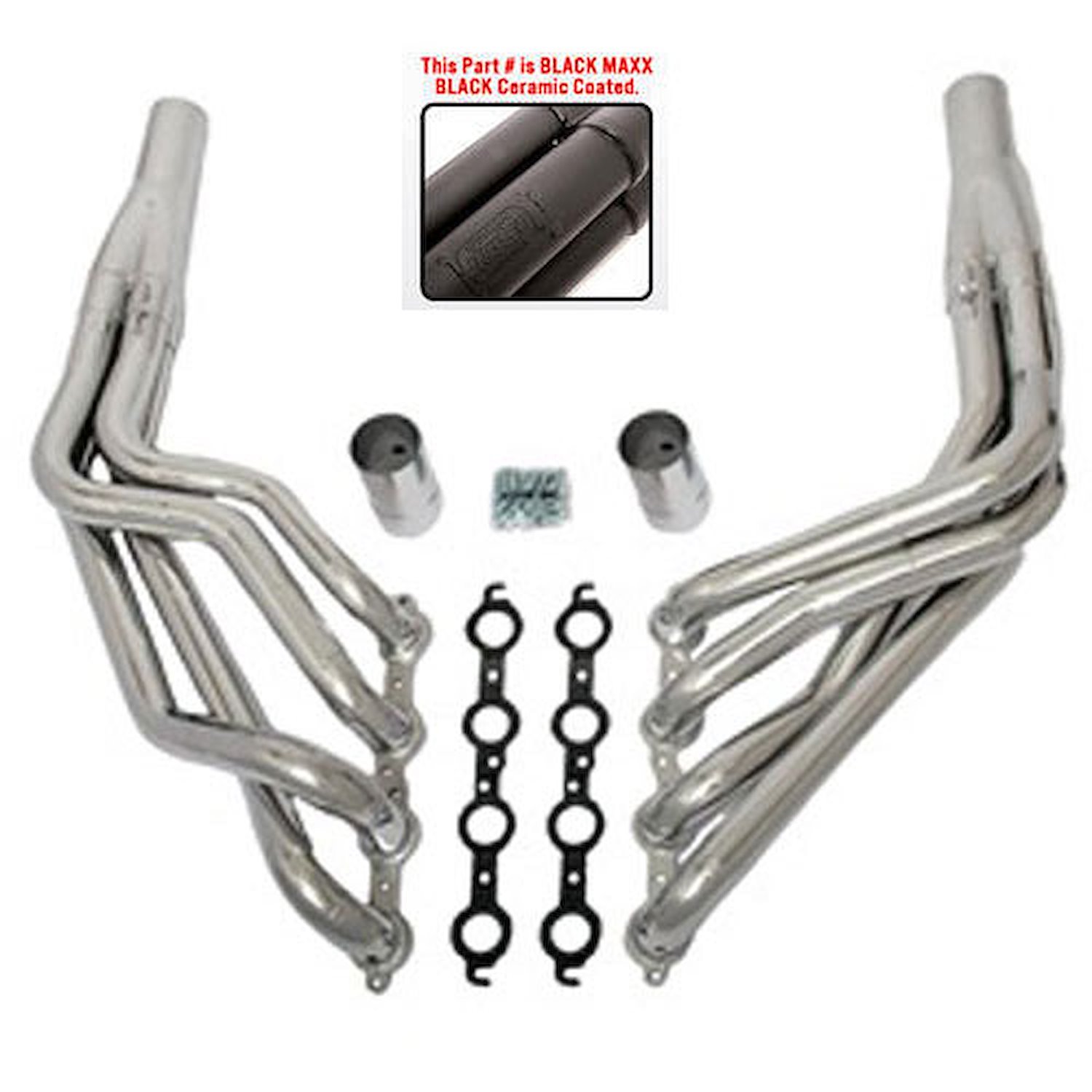 Mid-Length Headers Ceramic-Metallic Black Maxx Coating