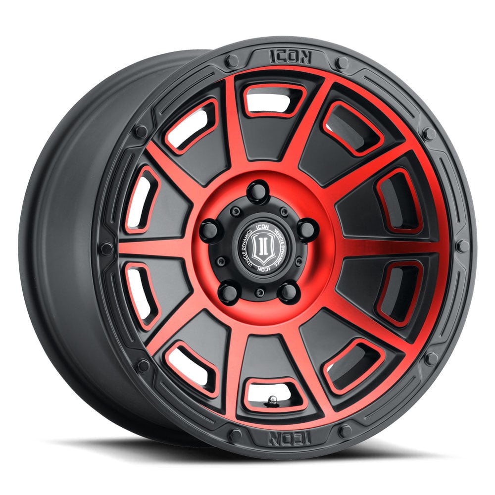 VICTORY Wheel, Size: 17 X 8.5", Bolt Pattern: 6 X 5.5" [Satin Black with Red]