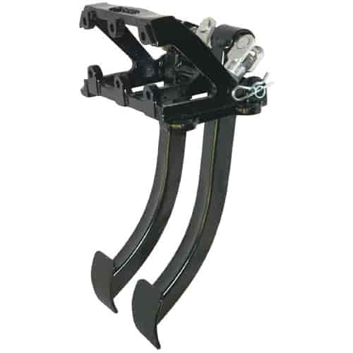 Swing Mount Reverse Triple Master Cylinder Brake & Clutch Pedal Assembly w/ Balance Bar and Clevis Dual Pedal