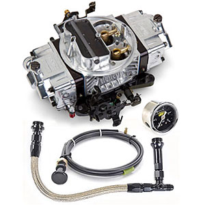 Ultra Double Pumper Carburetor Kit Includes: 650 cfm Carb with Manual Choke (Tumble Polish/Black )